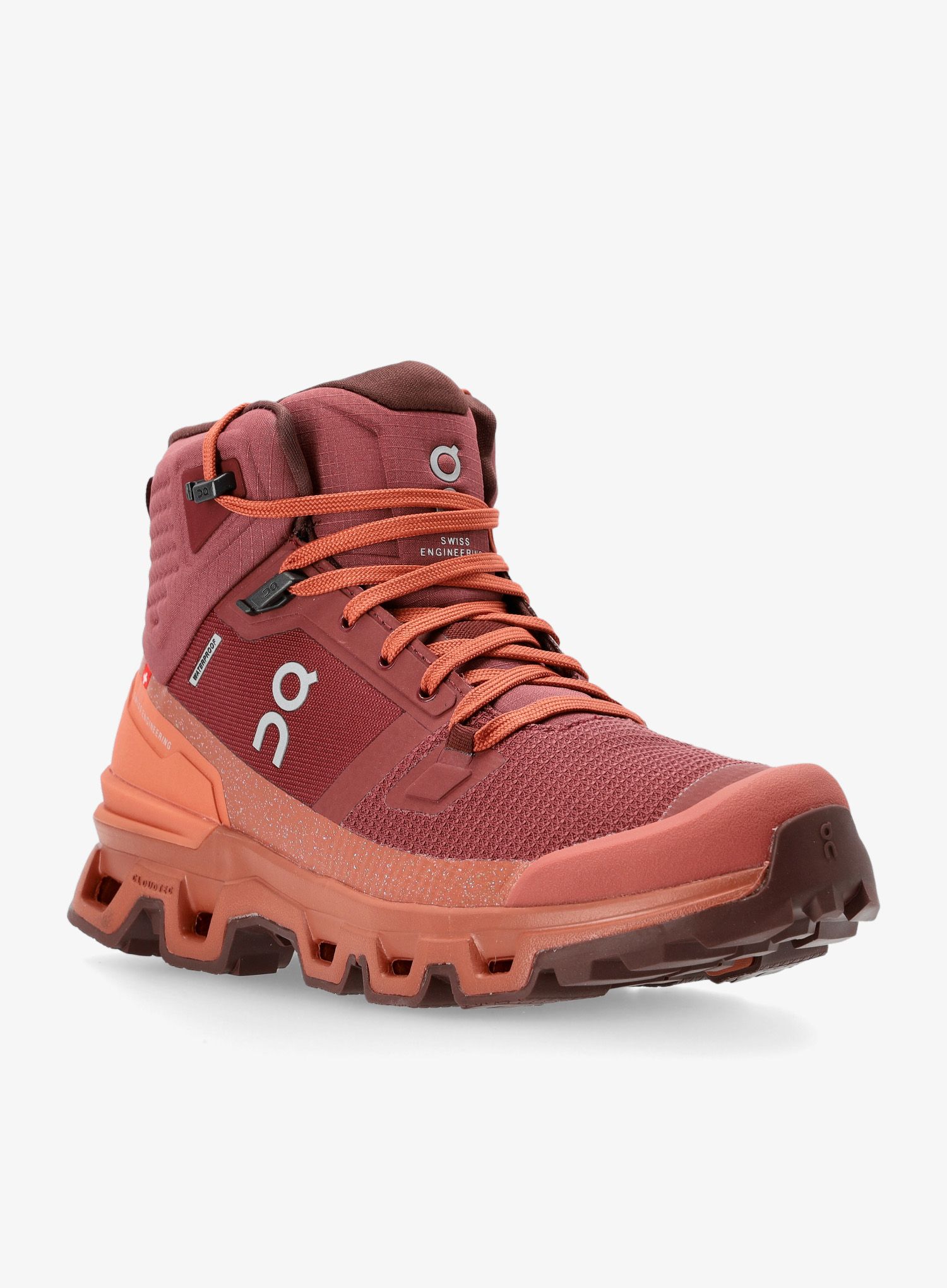 Ženske planinarske cipele On Cloudrock 2 Waterproof - beet/auburn