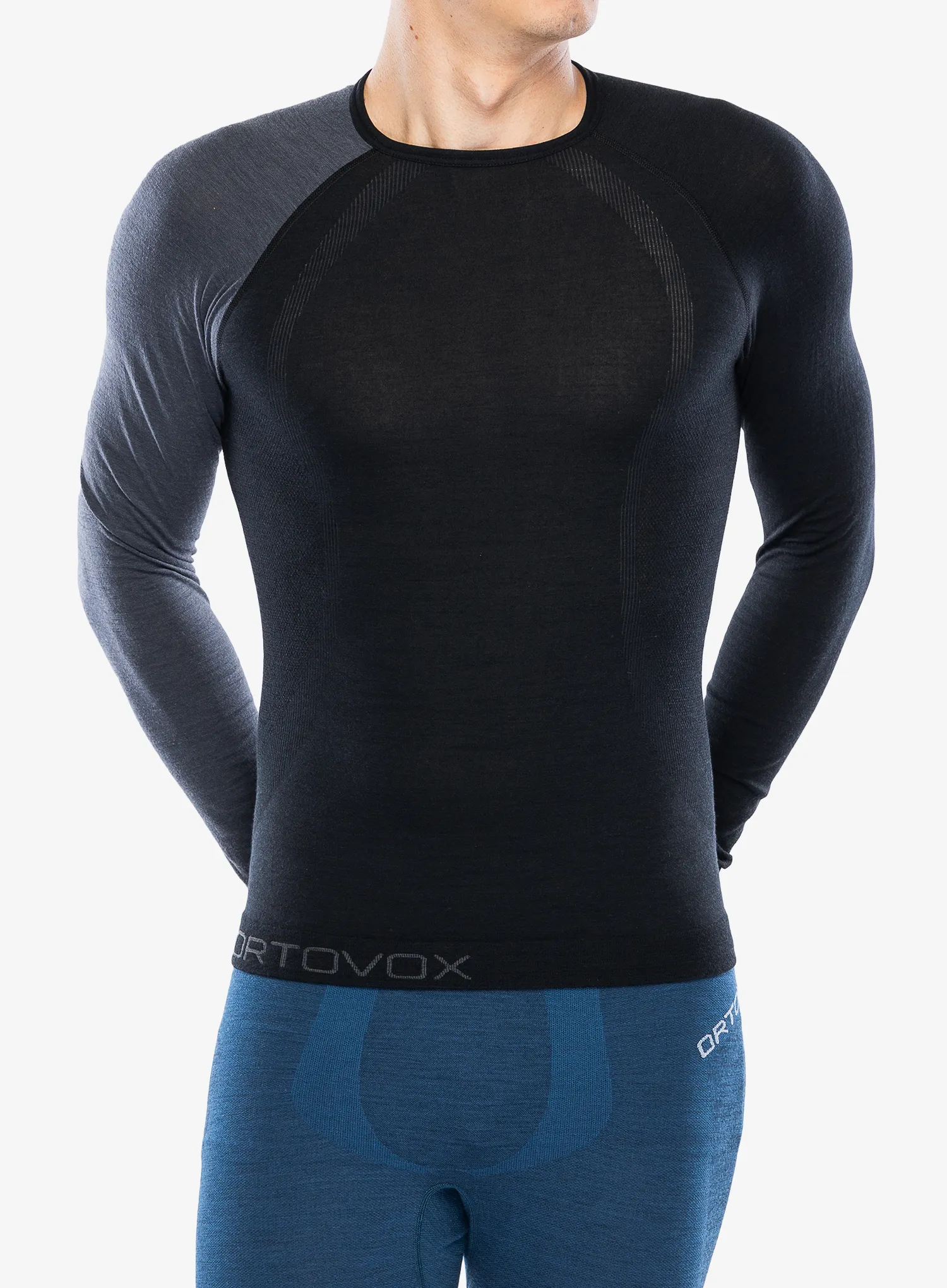 Termoaktivna dukserica Ortovox 120 Comp Light Long Sleeve - black raven