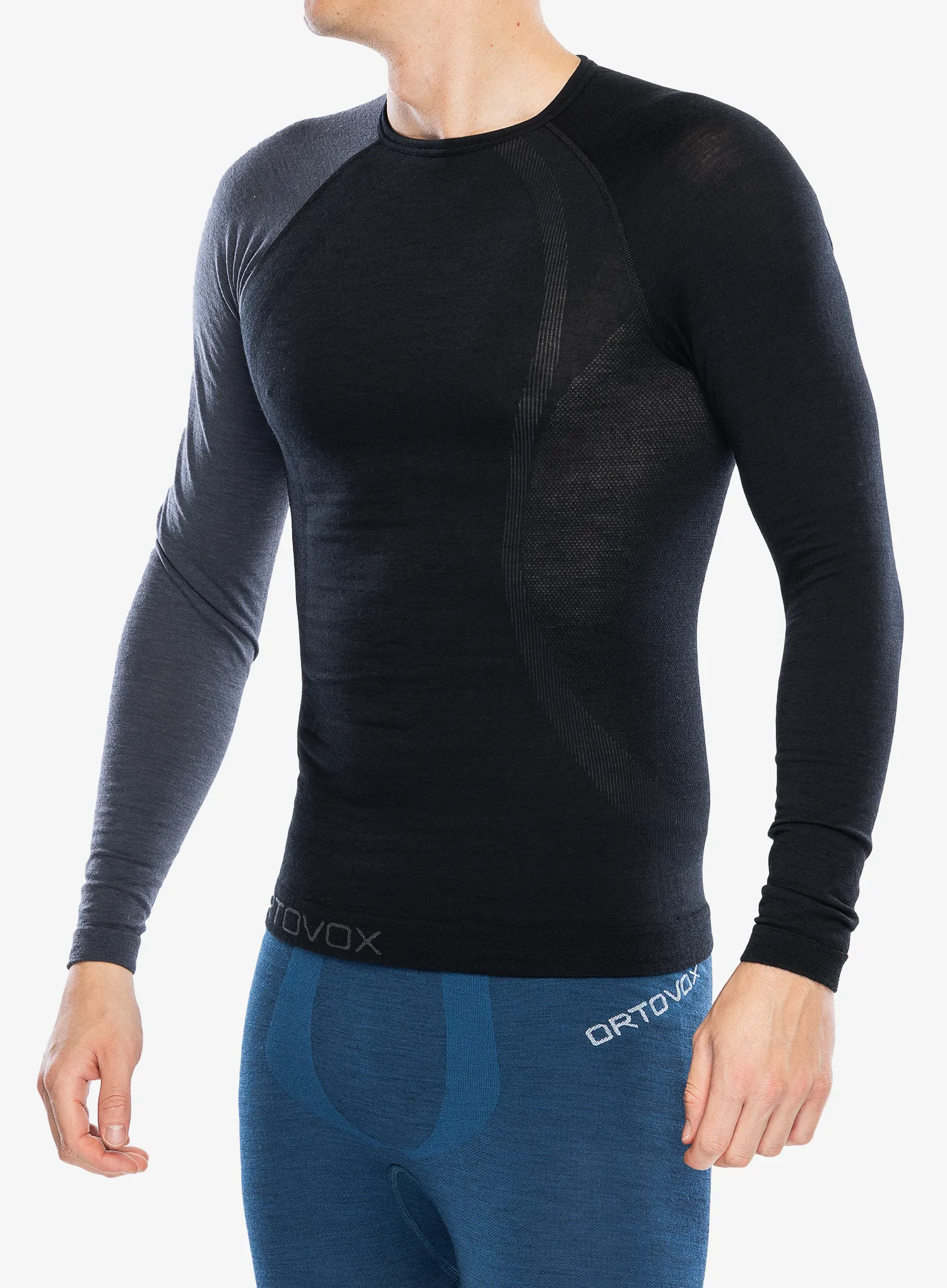 Termoaktivna dukserica Ortovox 120 Comp Light Long Sleeve - black raven