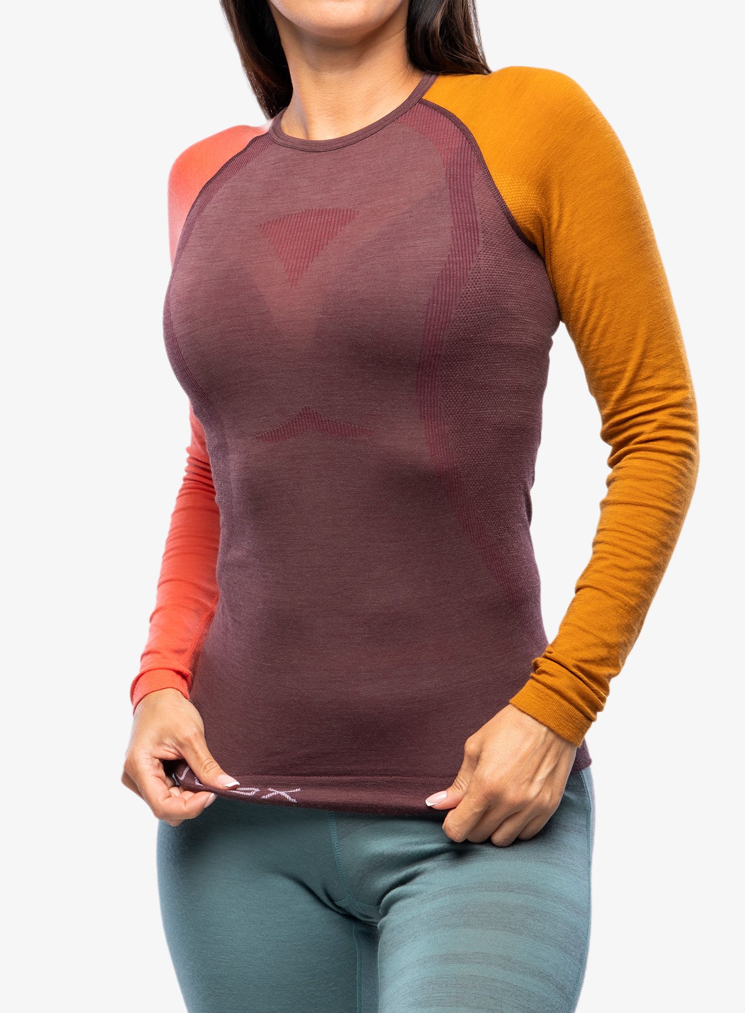 Ženska termoaktivna dukserica Ortovox 120 Comp Light Long Sleeve - winetasting