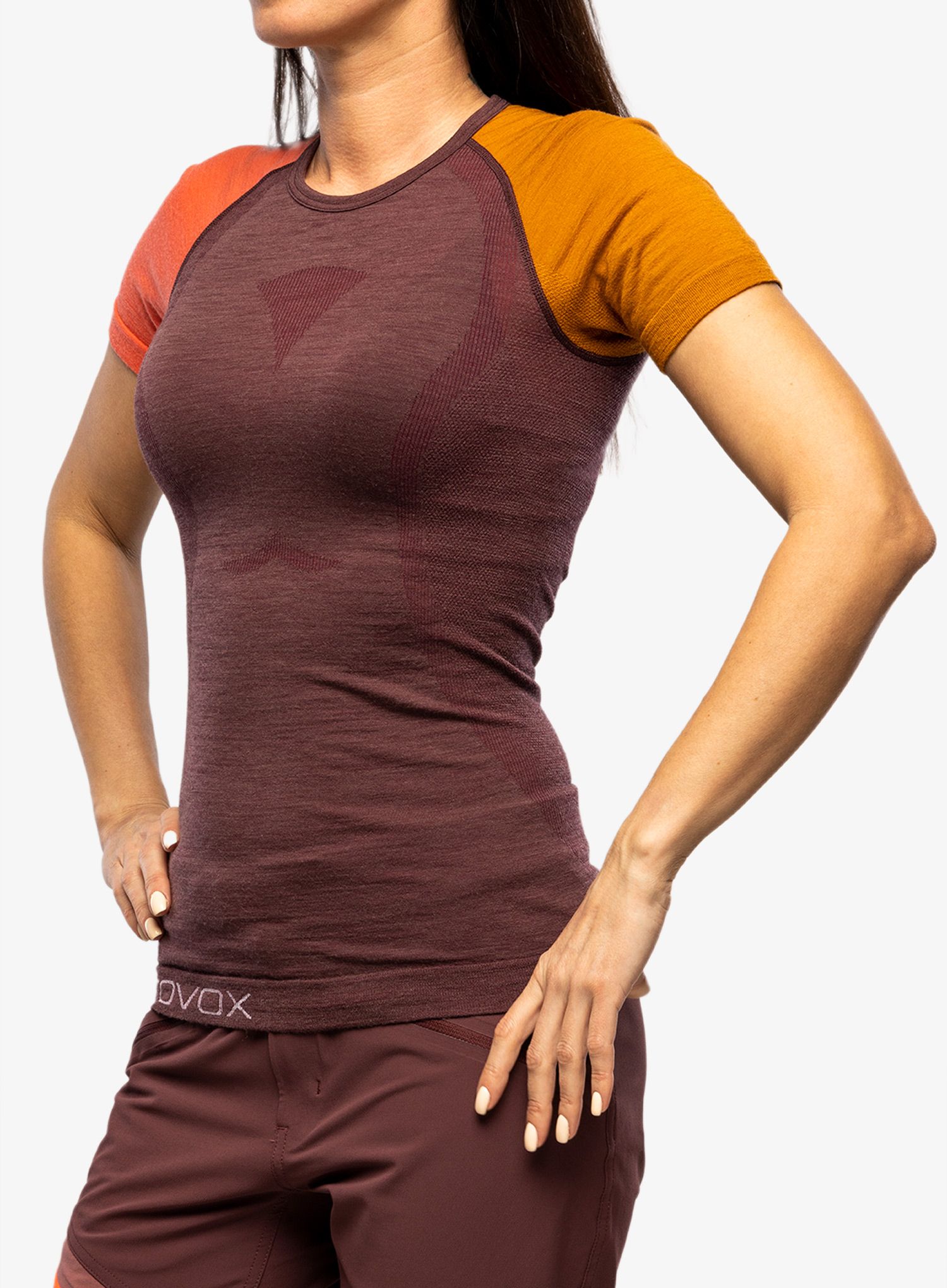 Ženska termoaktivna dukserica Ortovox 120 Comp Light Short Sleeve - winetasting