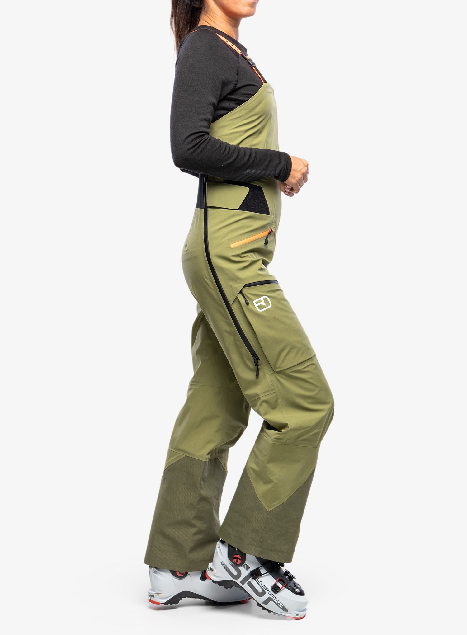 Ženske hlače Ortovox 3L Deep Shell Bib Pants - wild herbs