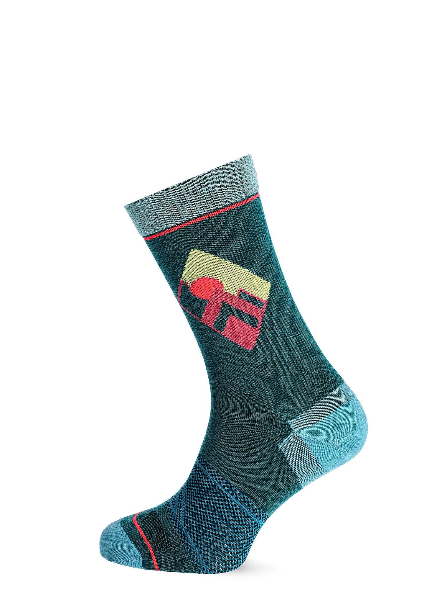 Ženske merino čarape Ortovox Alpine Light Comp Mid Socks - pacific green