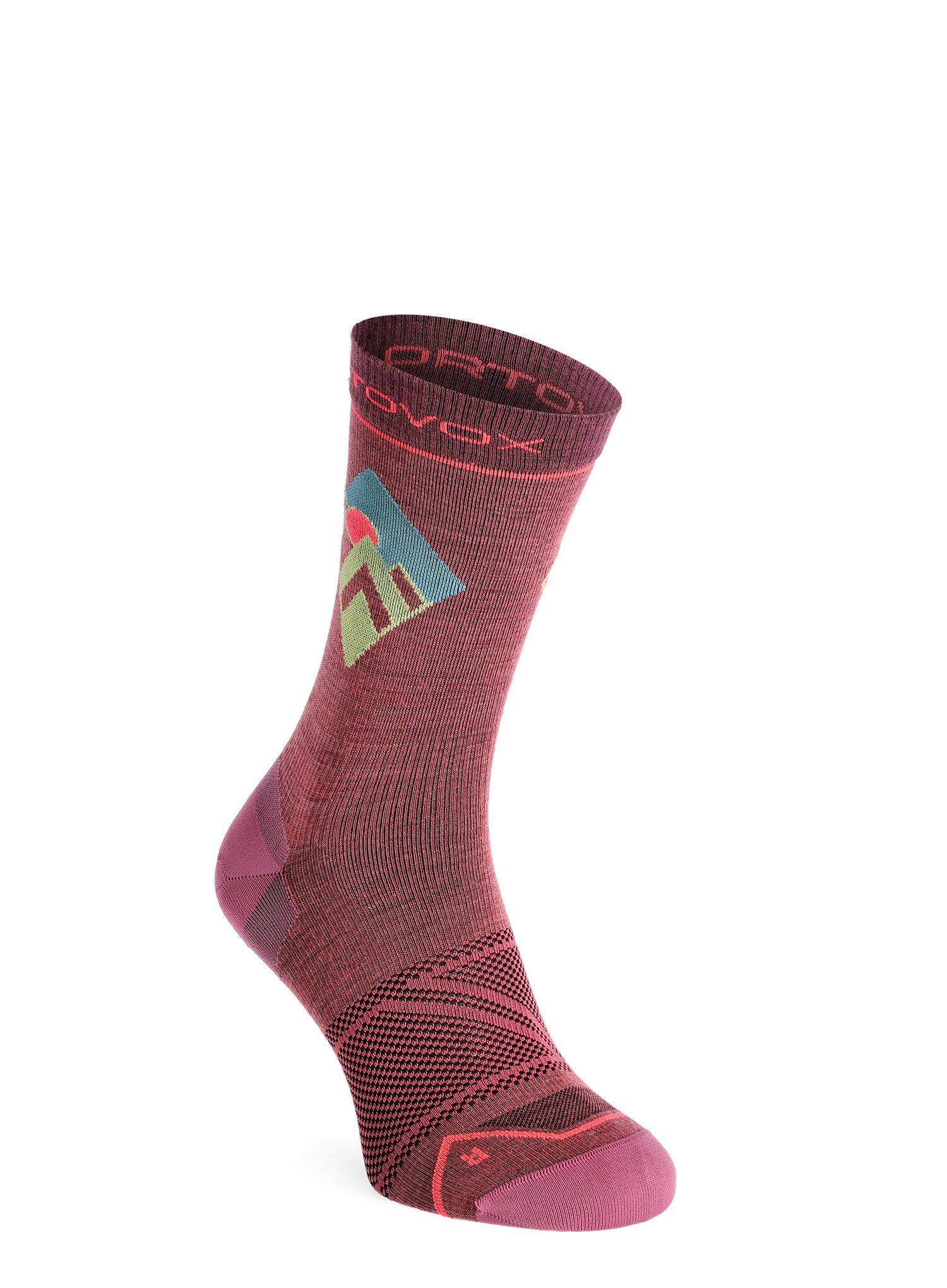 Ženske trekking čarape Ortovox Alpine Light Comp Mid Socks - wild rose