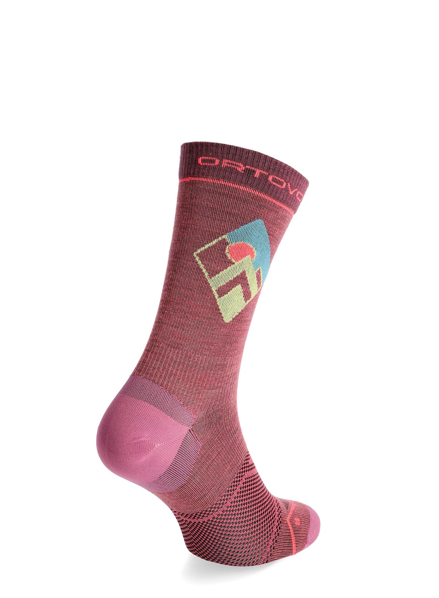 Ženske trekking čarape Ortovox Alpine Light Comp Mid Socks - wild rose