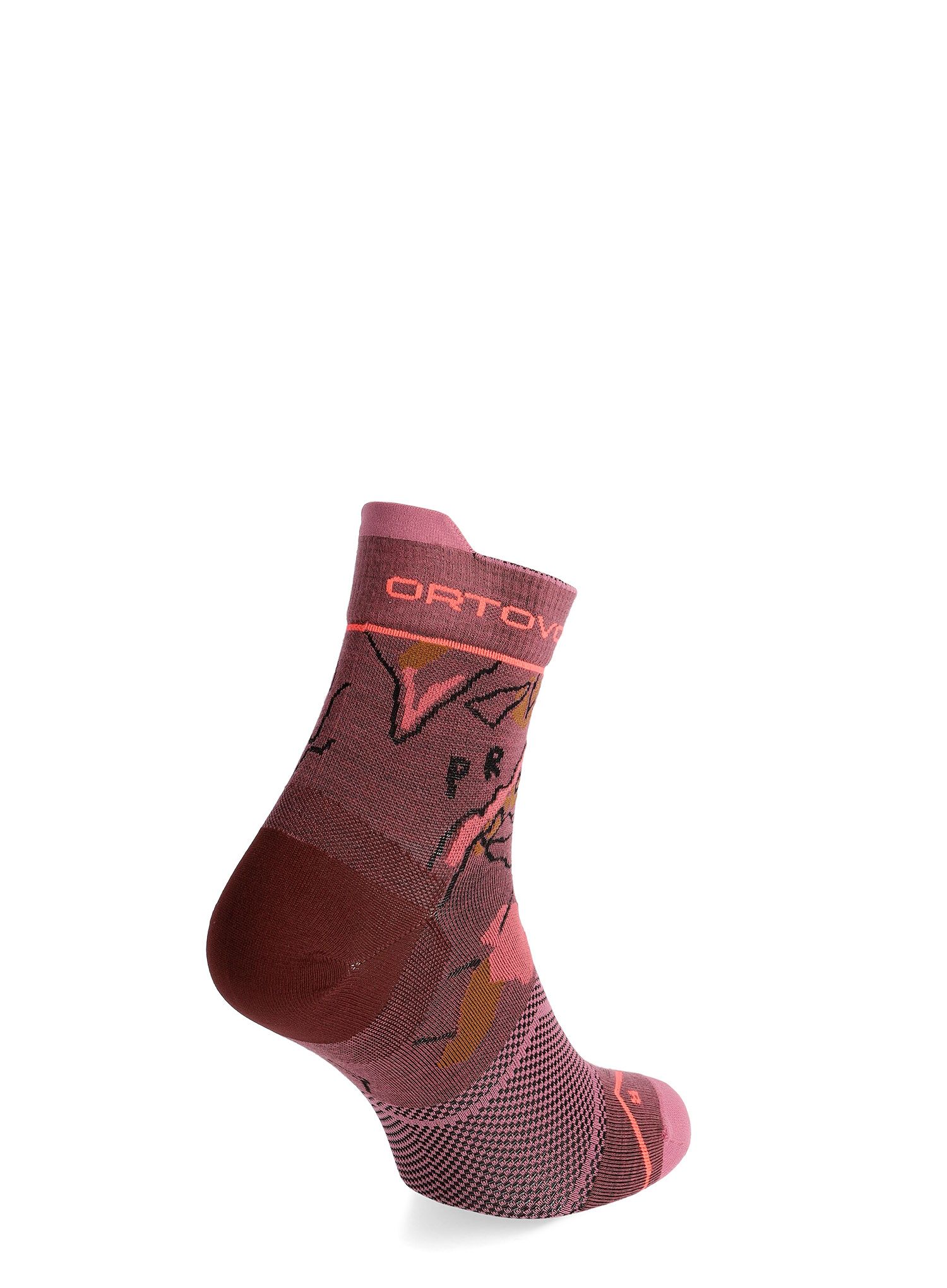 Ženske merino čarape Ortovox Alpine Light Quarter Socks - mountain rose
