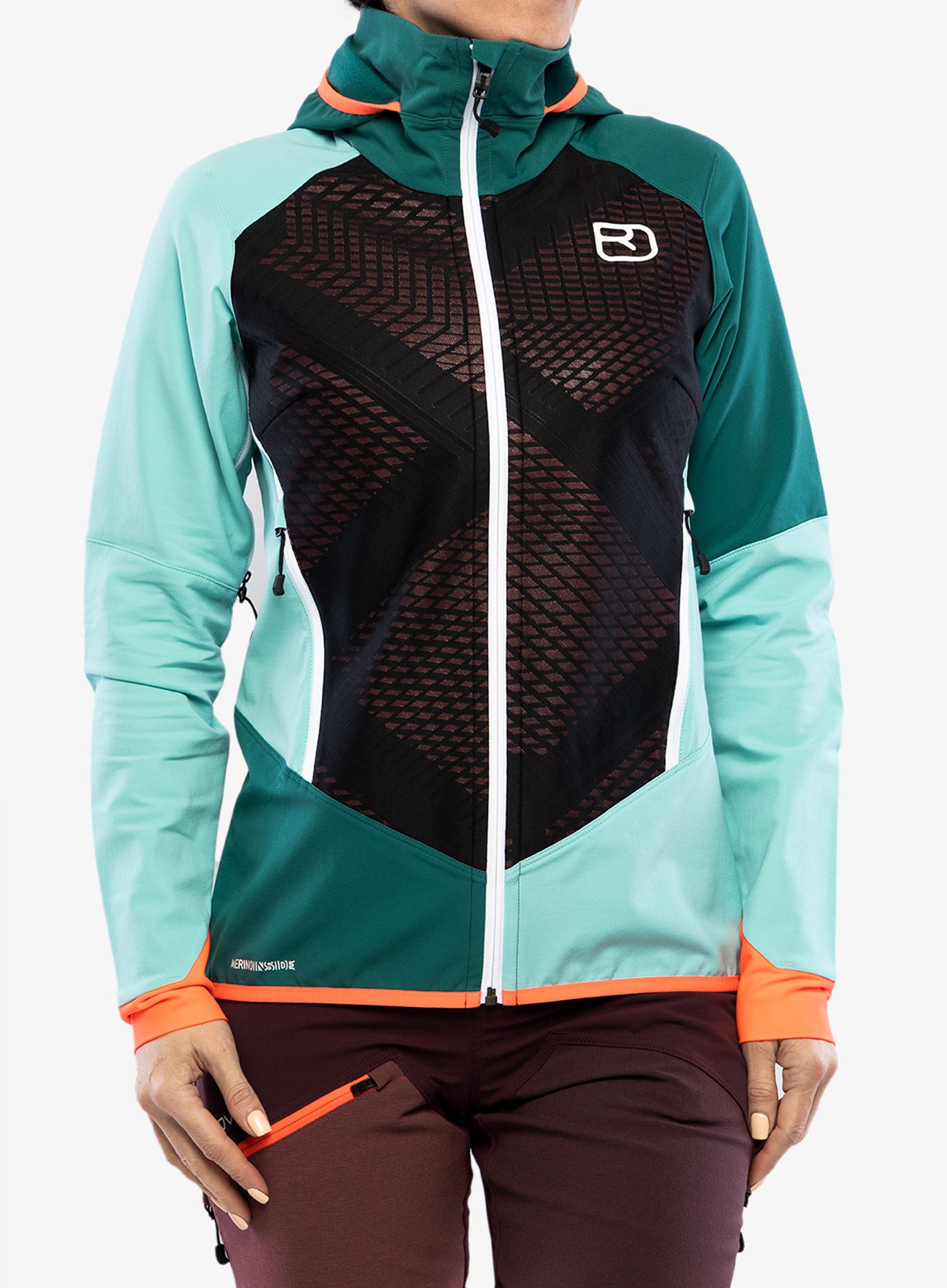 Ženska jakna za turno skijanje Ortovox Col Becchei Jacket - ice waterfall