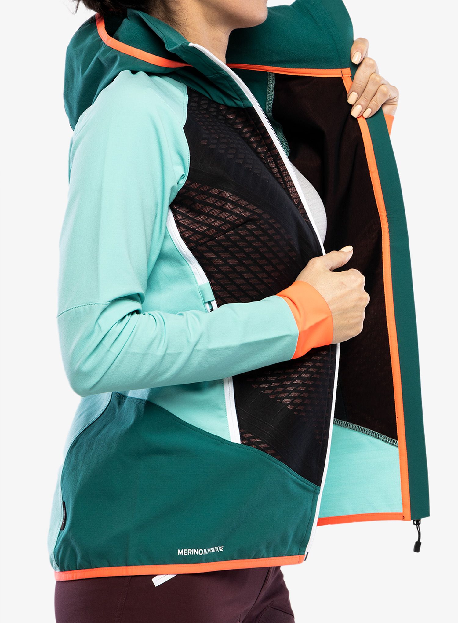Ženska jakna za turno skijanje Ortovox Col Becchei Jacket - ice waterfall
