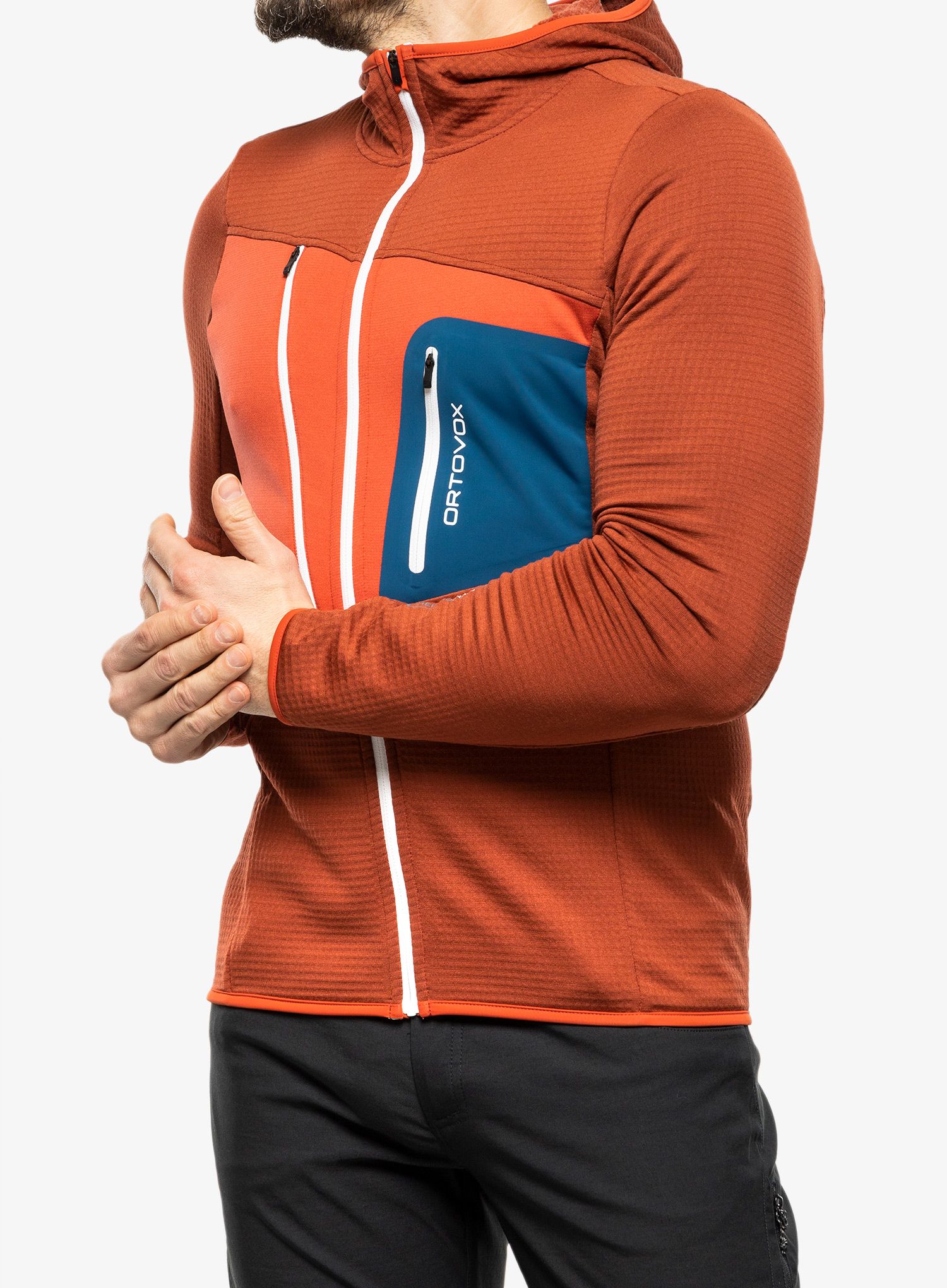 Dukserica Ortovox Fleece Grid Hoody - clay orange