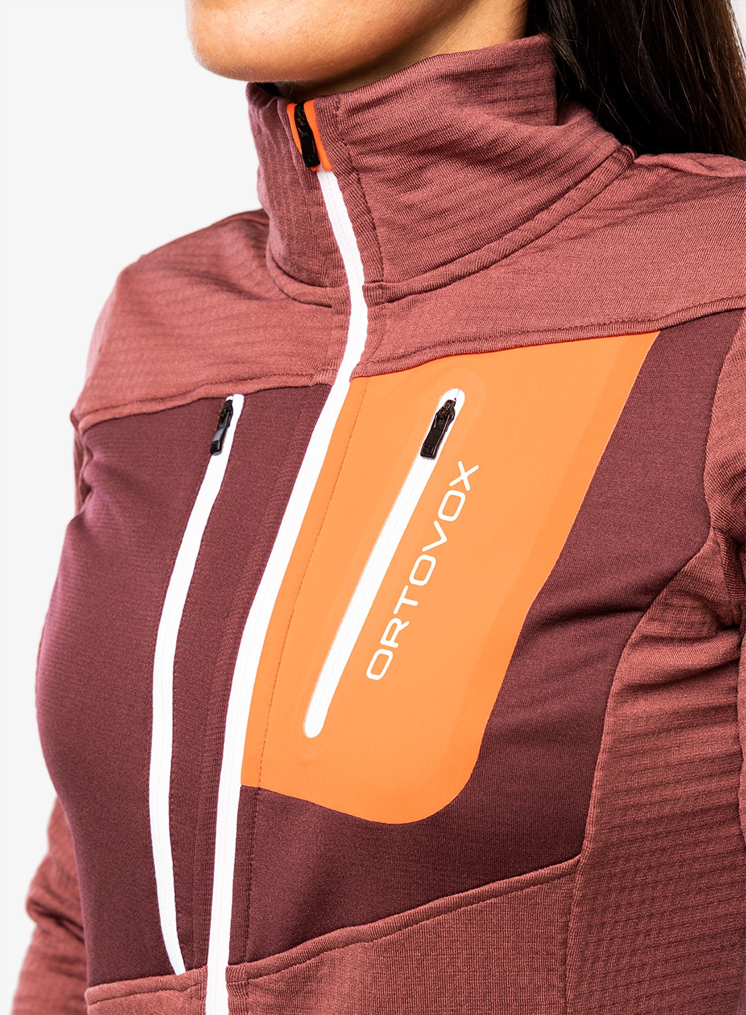 Ženska dukserica na otkopčavanje Ortovox Fleece Grid Jacket - mountain rose