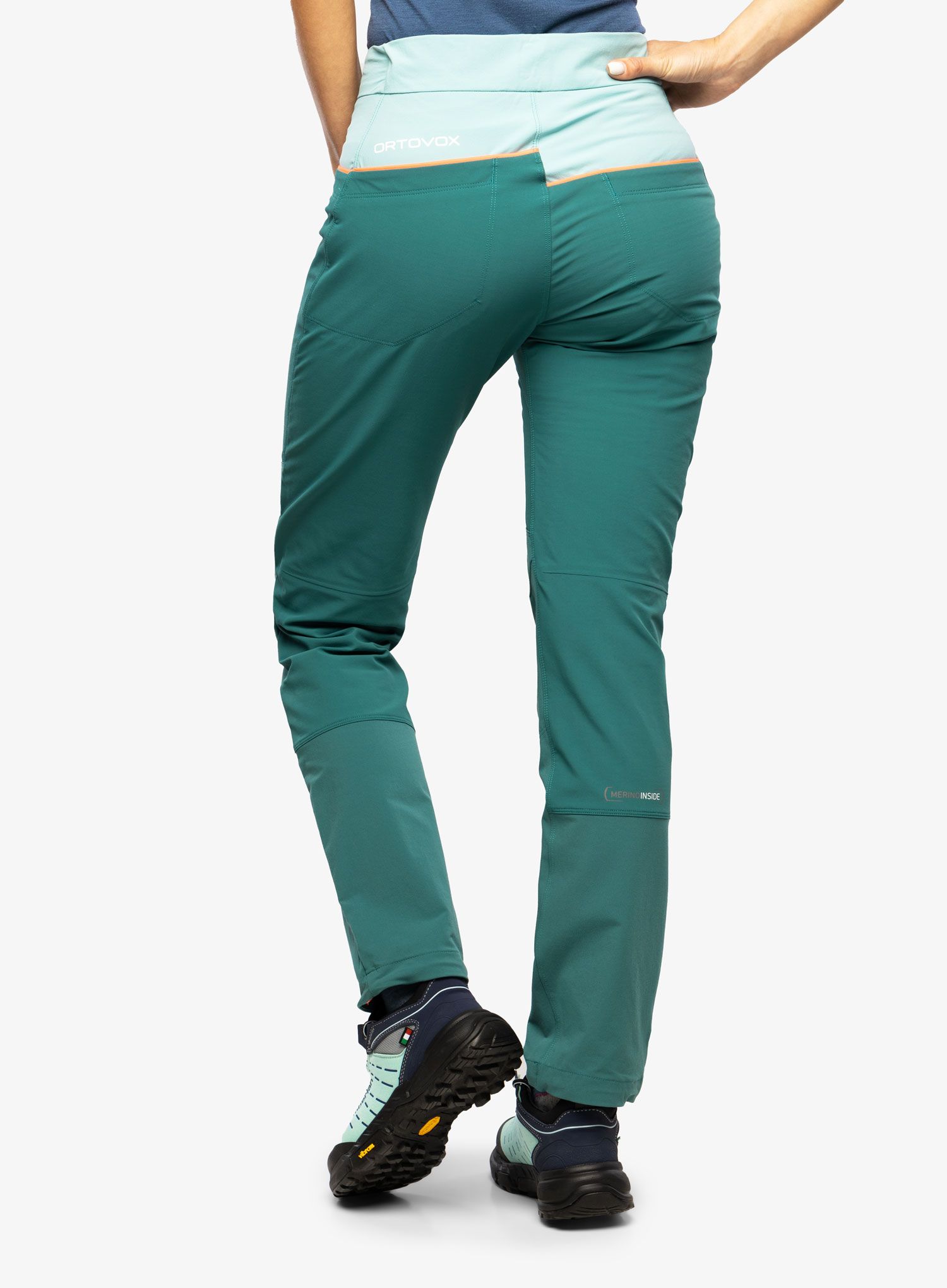 Ženske penjačke hlače Ortovox Pala Pants - pacific green