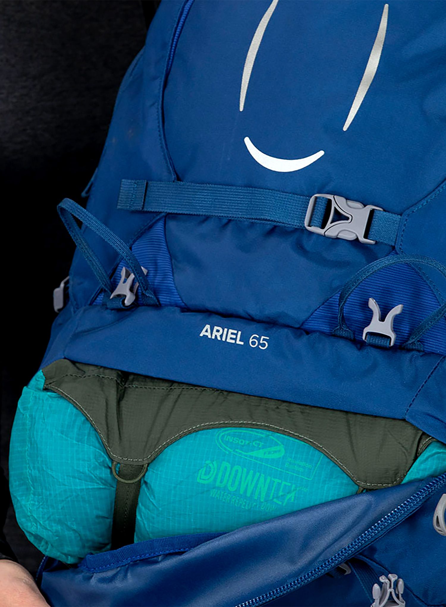 Ženski trekking ruksak Osprey Ariel 65 - ceramic blue