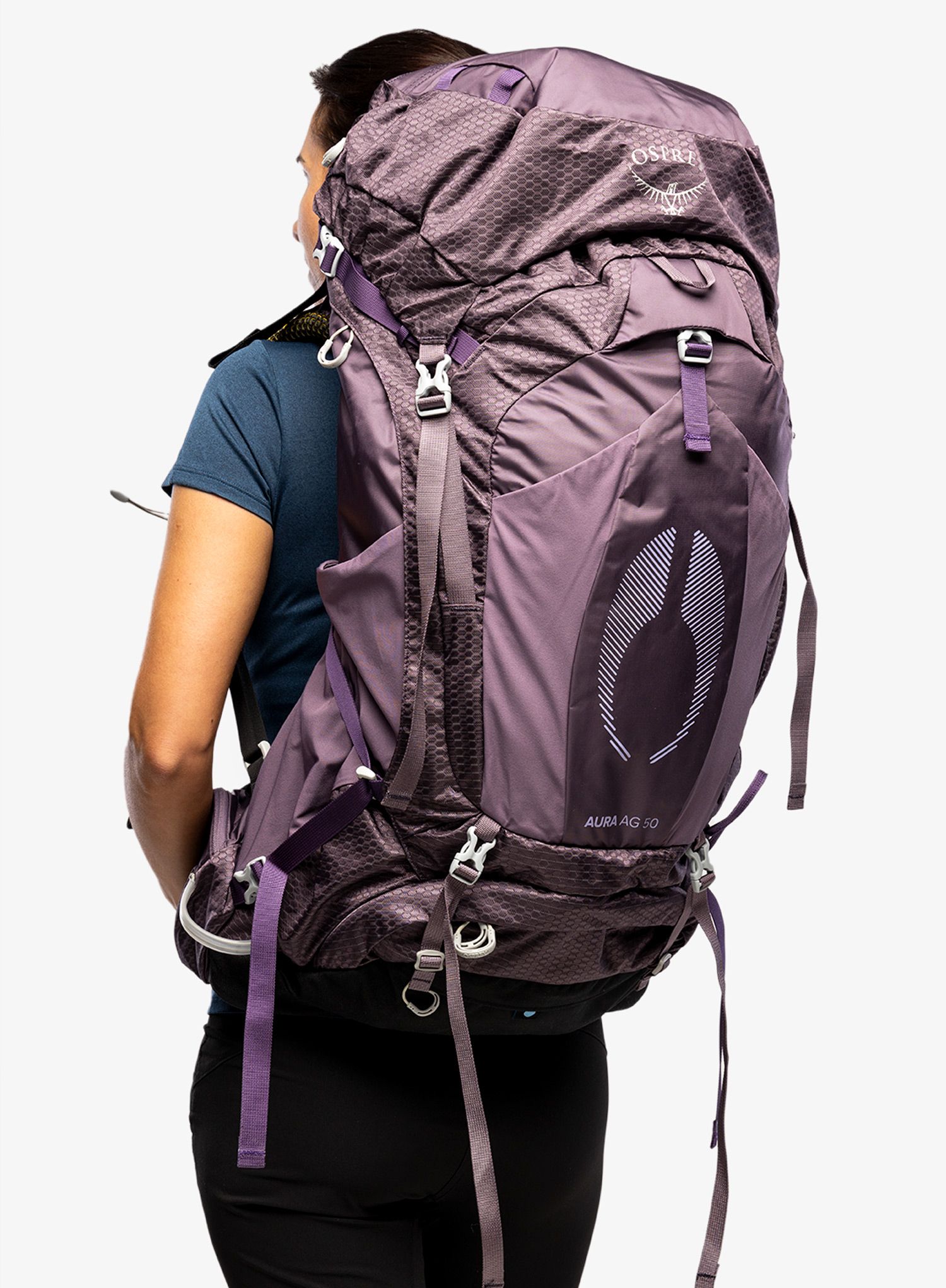 Ženski trekking ruksak Osprey Aura AG 50 - enchantment purple