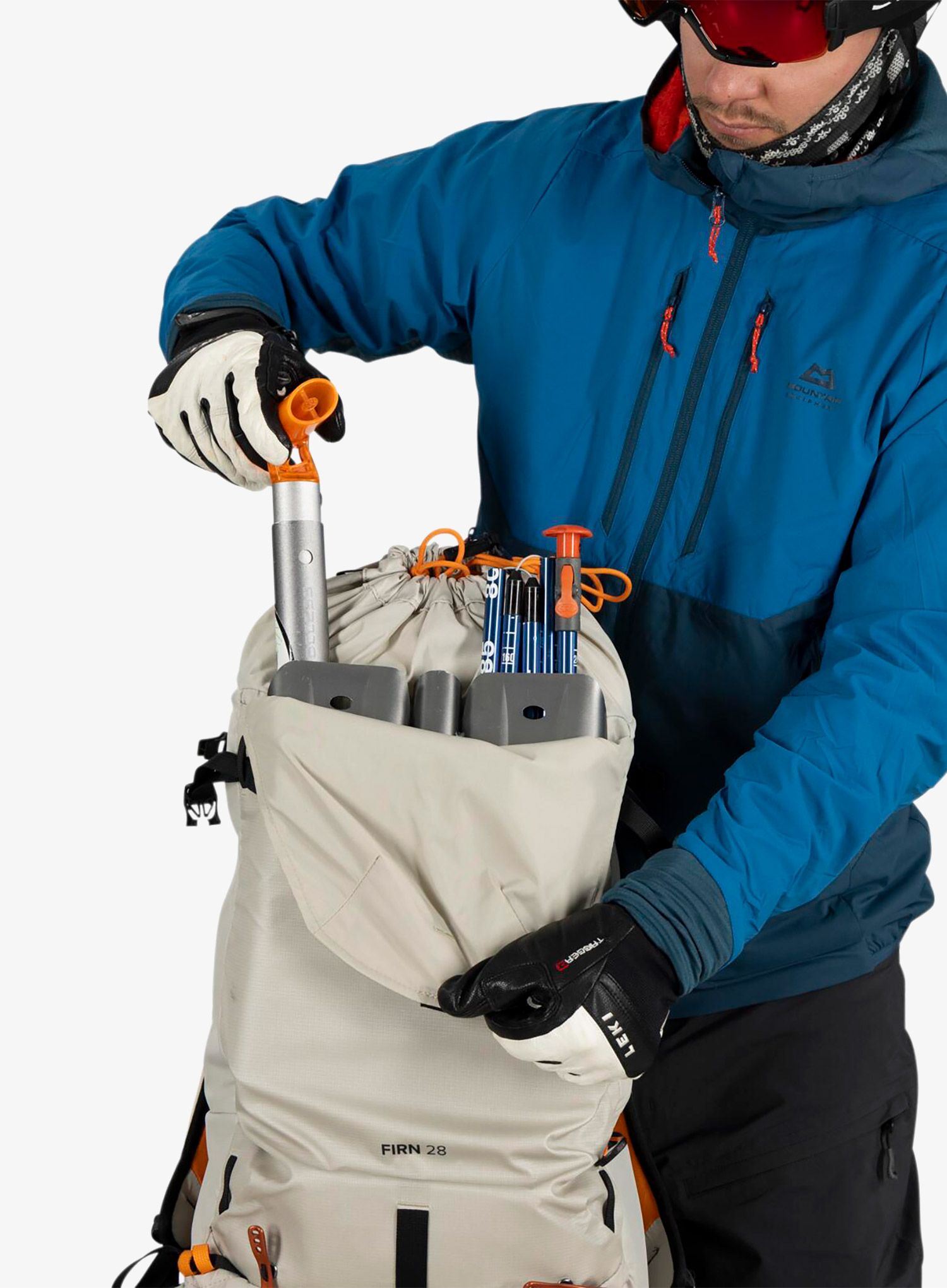 Ruksak za turno skijanje Osprey Firn 28 - sandy grey/tequila orange