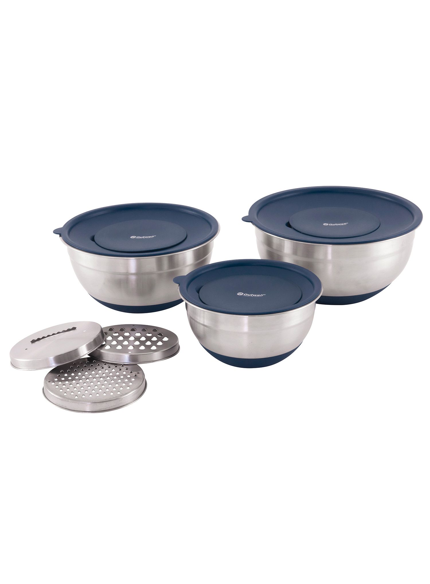 Set posuđa Outwell Chef Bowl Set with Lids & Graters - silver