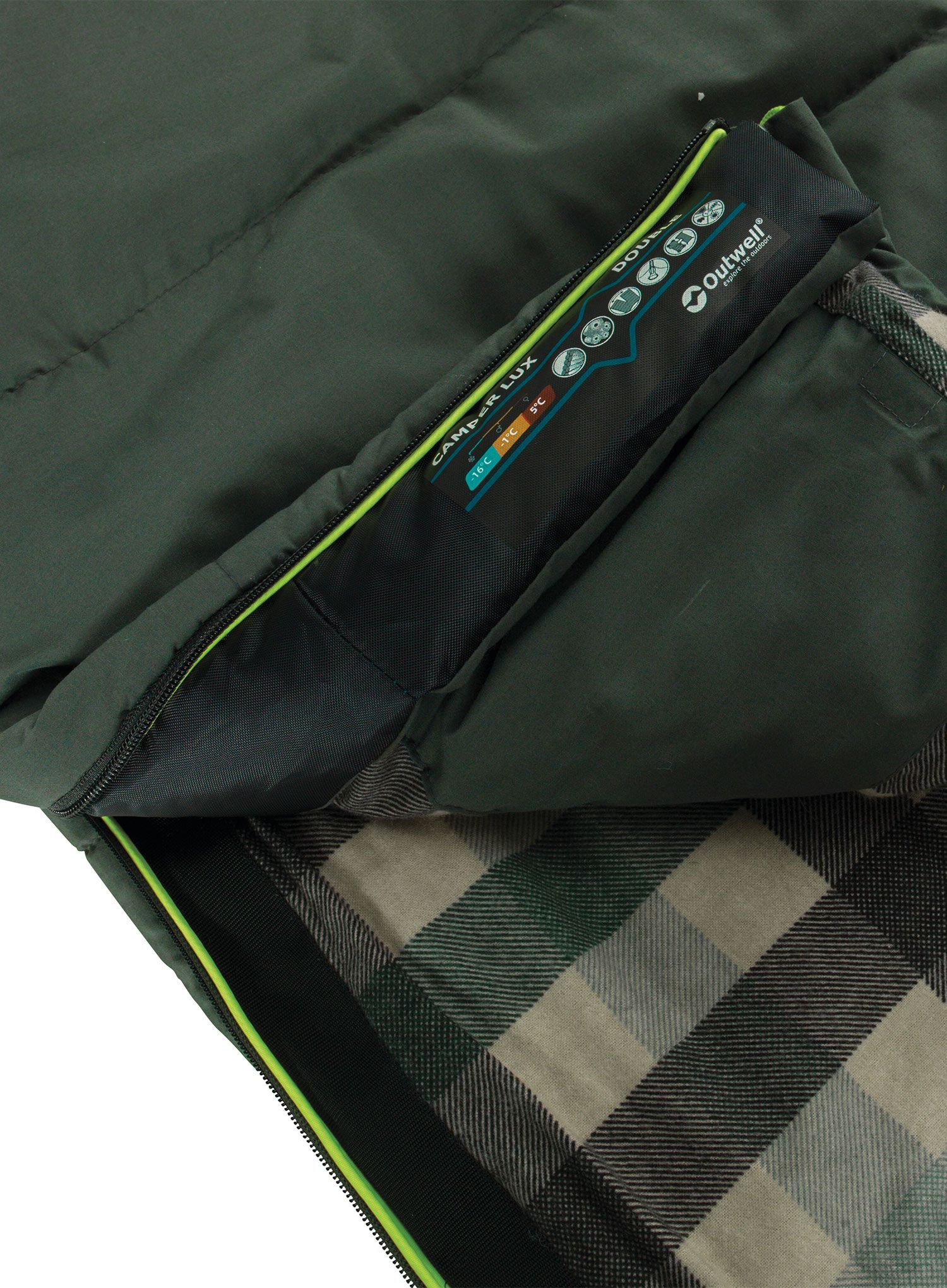 Dupla vreća za spavanje Outwell Camper Lux Double (200 cm) - green