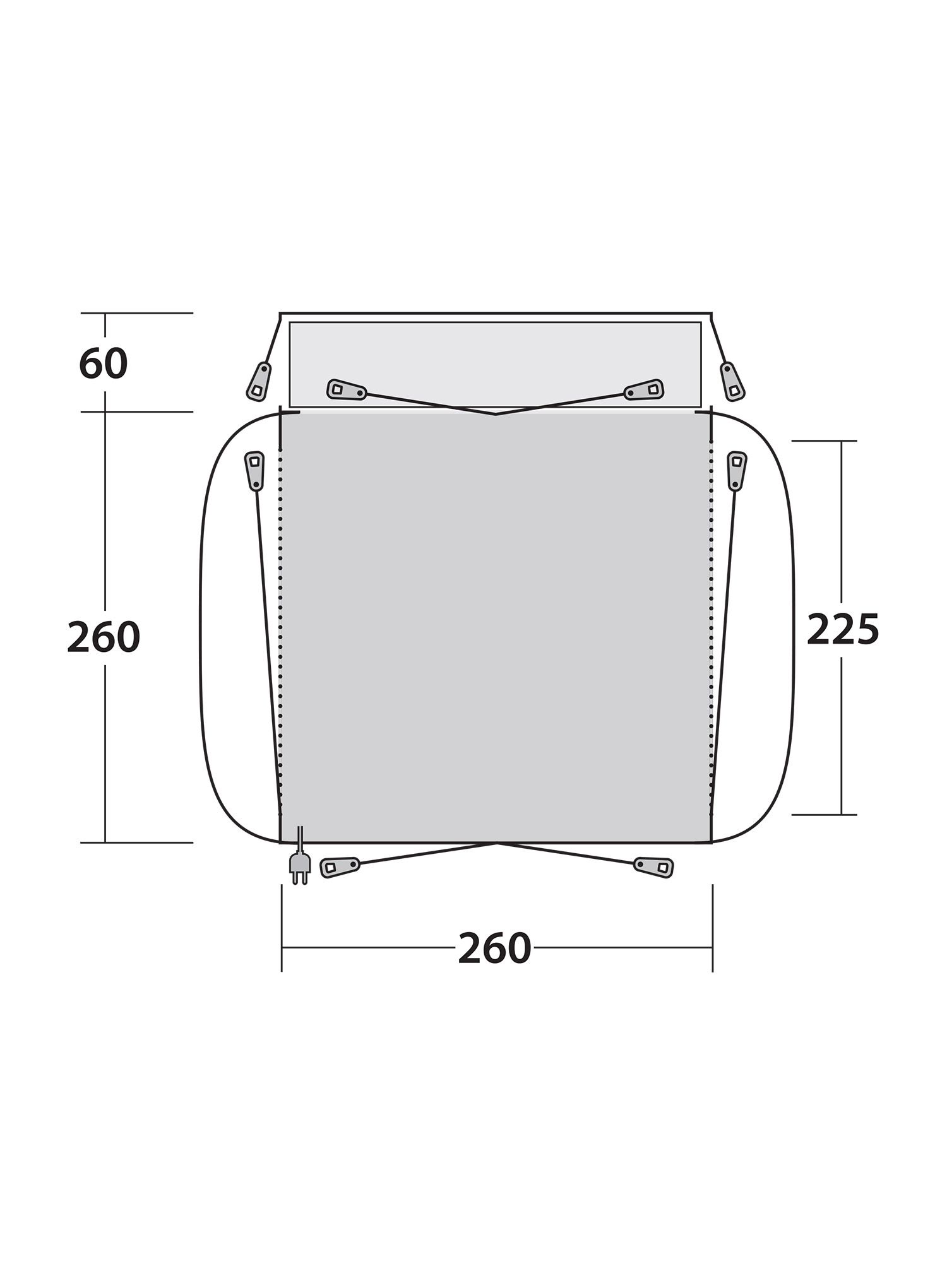 Šator za kamper Outwell Milestone Lux - black/grey