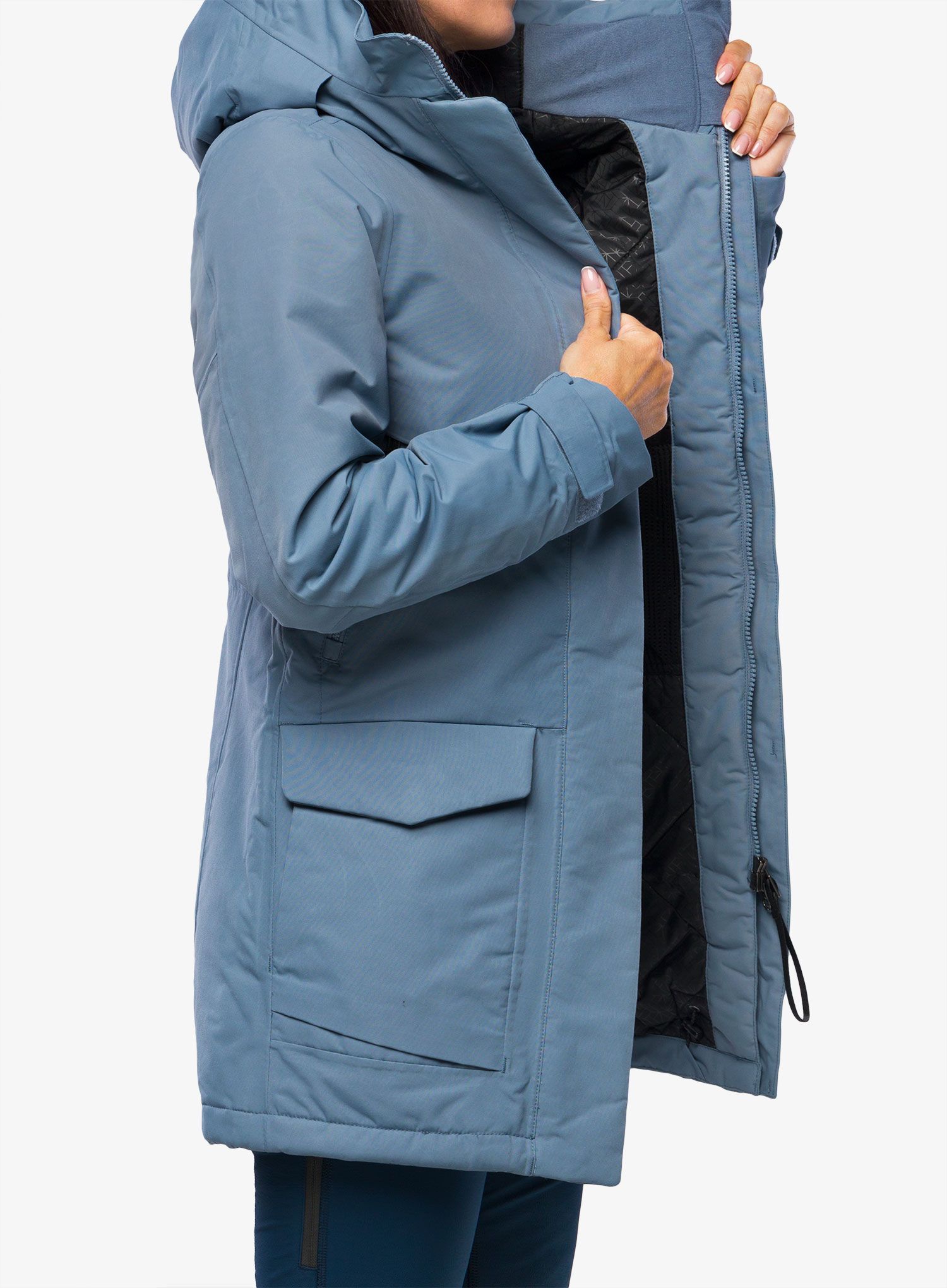 Ženska kišna parka Didriksons Frida Parka - glacial blue