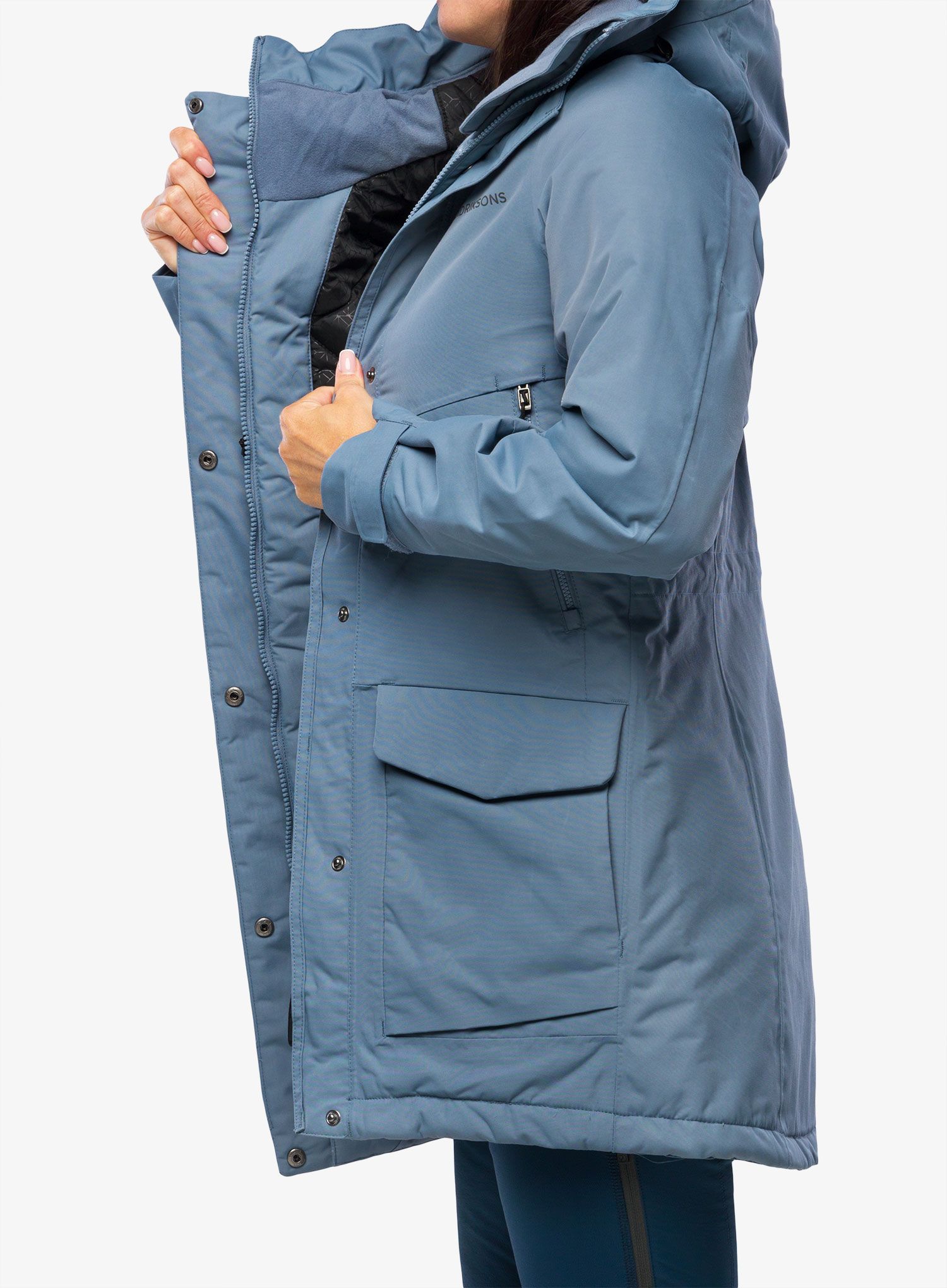 Ženska kišna parka Didriksons Frida Parka - glacial blue