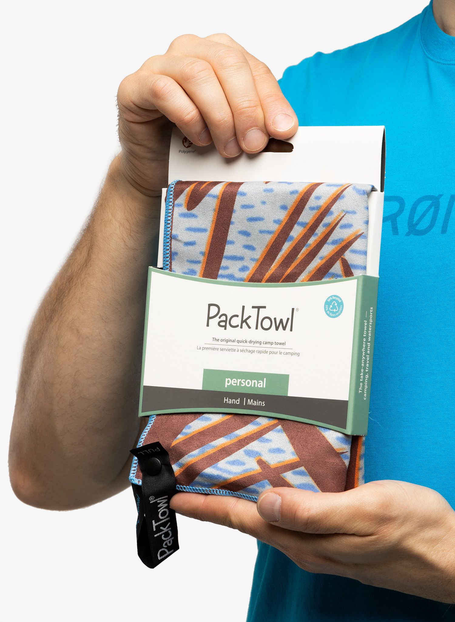 Brzosušeći ručnik PackTowl Personal Hand - palm print