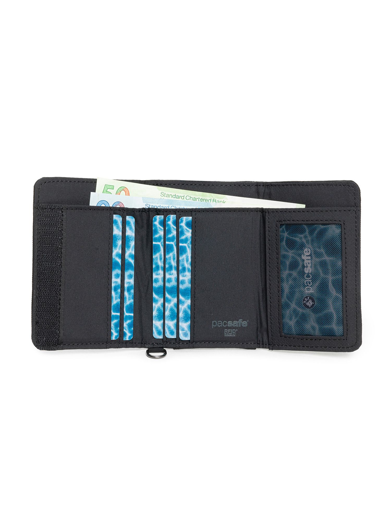 Novčanik Pacsafe RFIDsafe Trifold Wallet - black