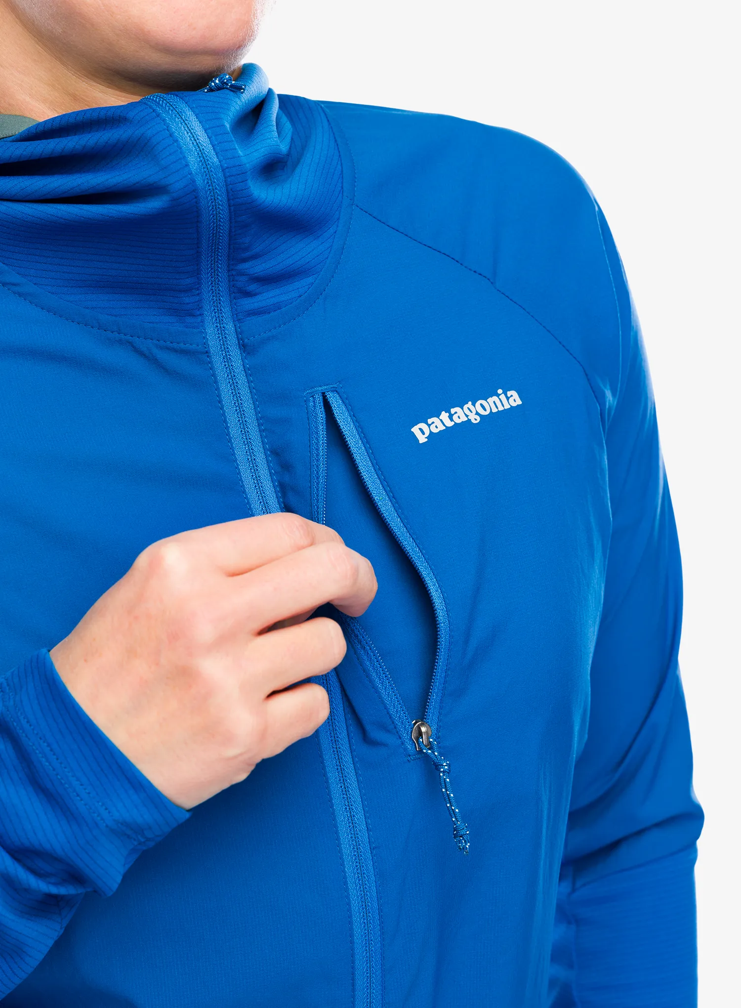 Ženska jakna za trčanje Patagonia Airshed Pro Pullover - endles blue