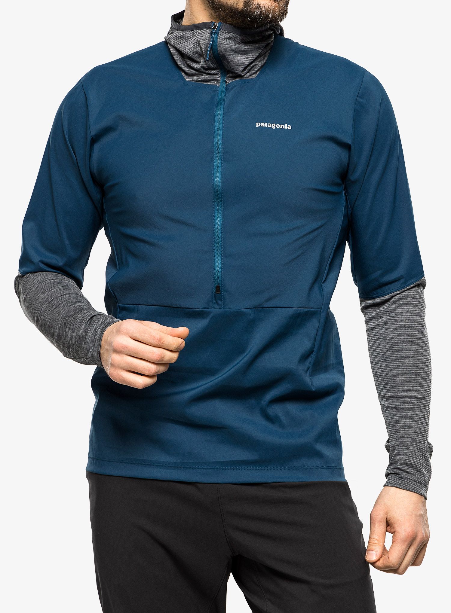 Jakna za trčanje Patagonia Airshed Pro Pullover - lago blue