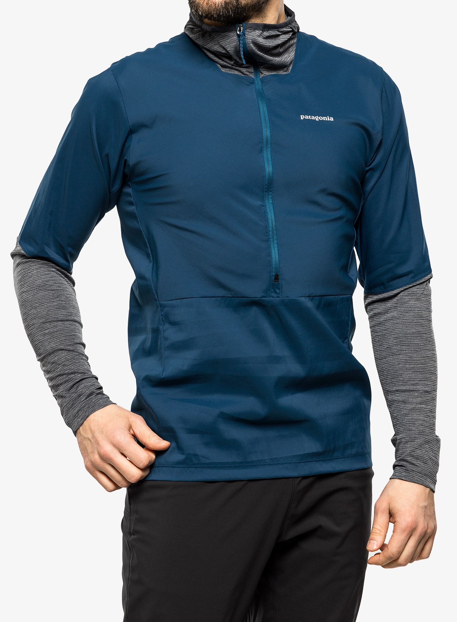 Jakna za trčanje Patagonia Airshed Pro Pullover - lago blue