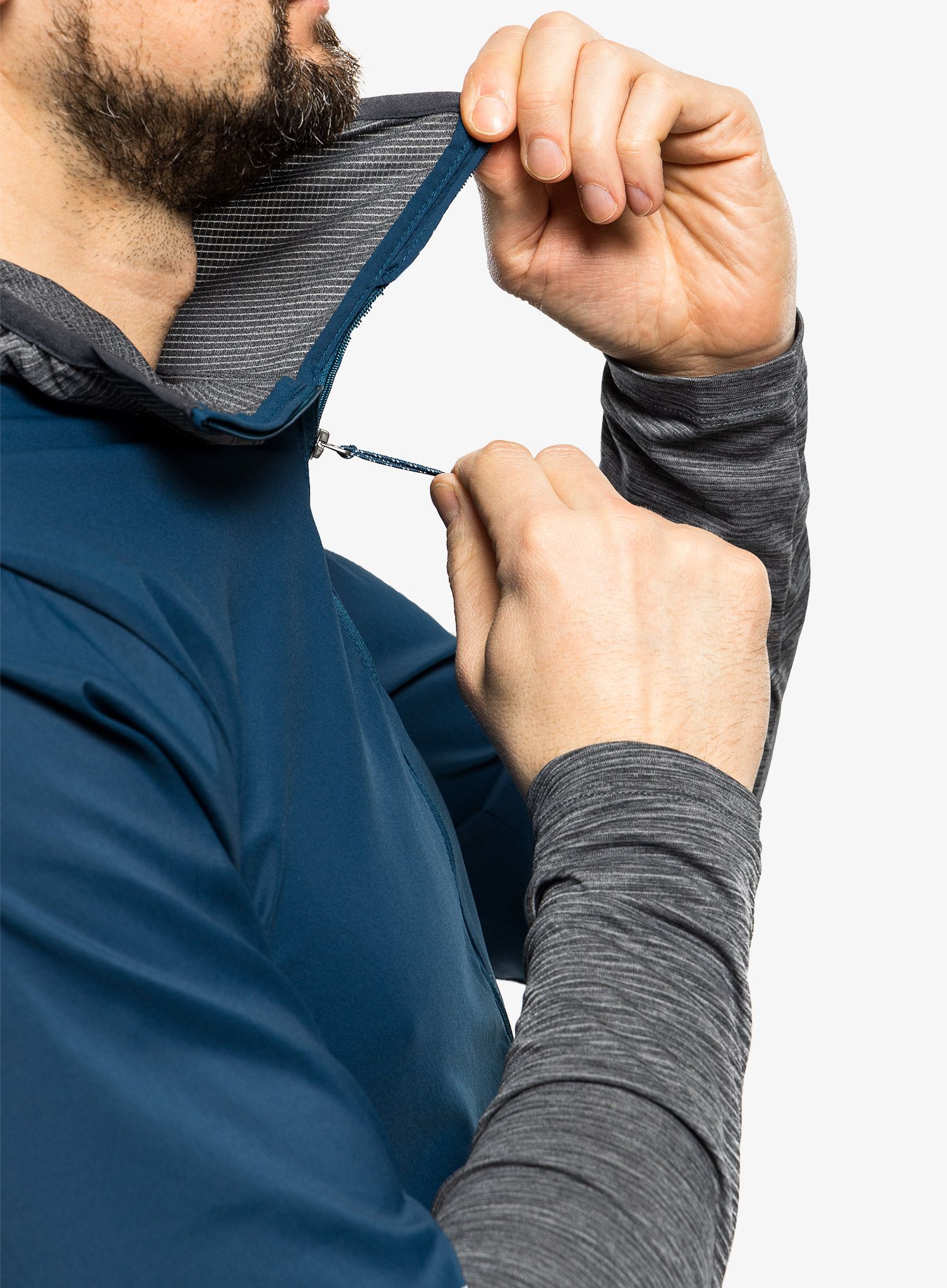 Jakna za trčanje Patagonia Airshed Pro Pullover - lago blue