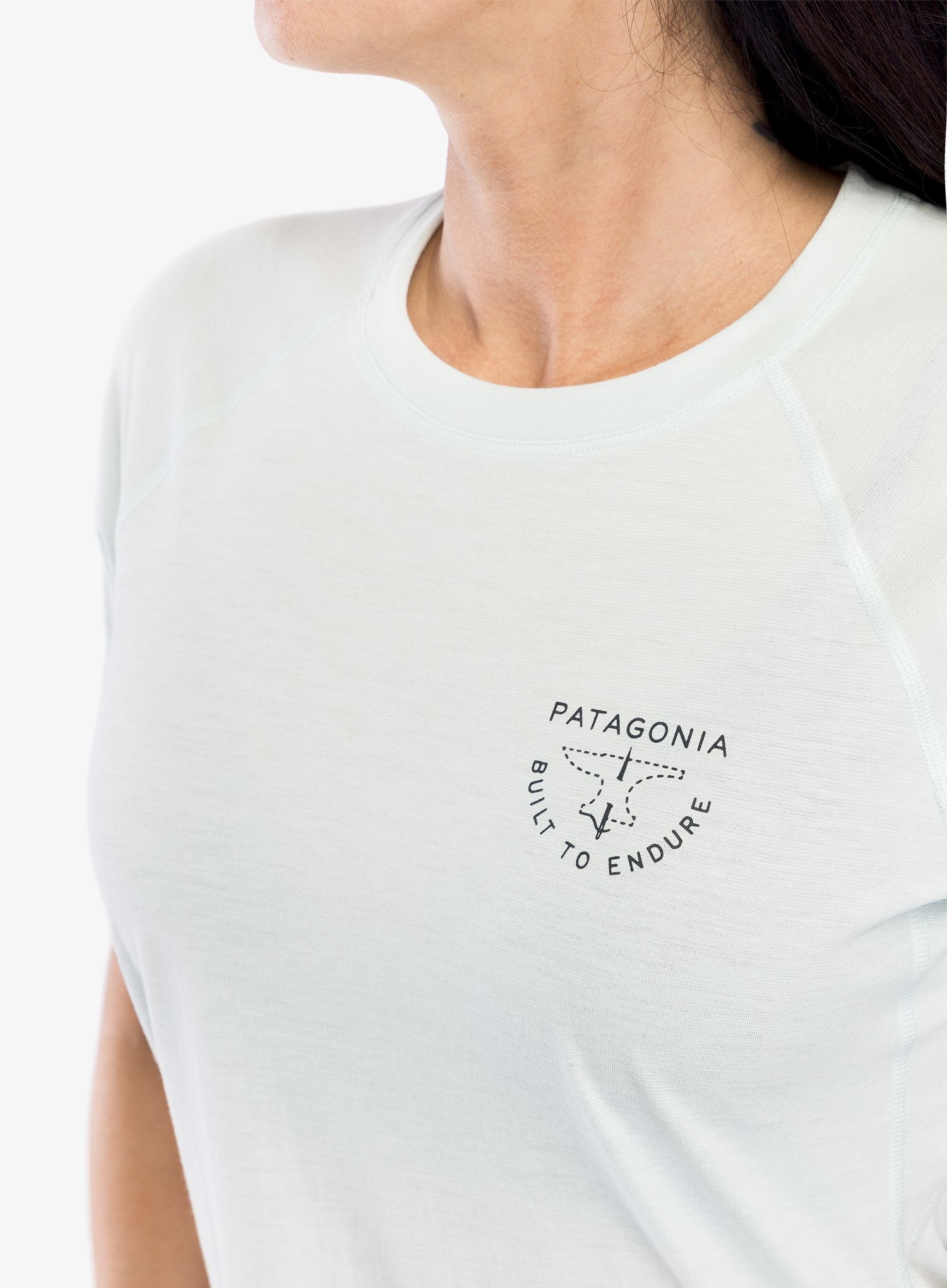 Ženska brzosušeća majica Patagonia Cap Cool Trail Graphic Shirt - forge mark/green