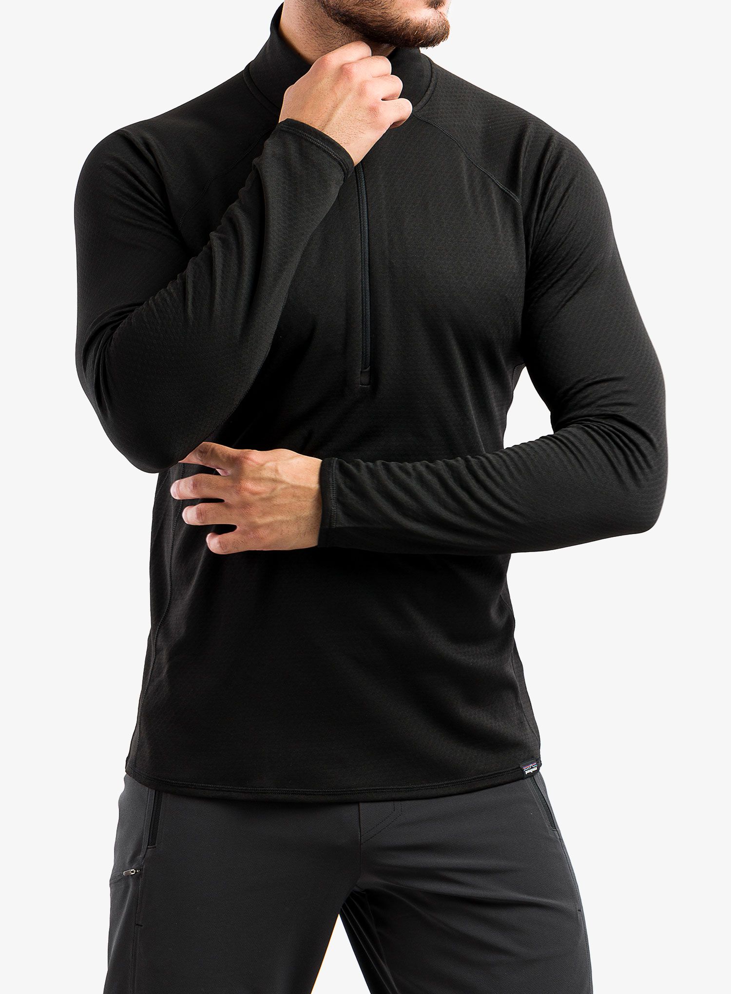Termoaktivna dukserica Patagonia Capilene MW Zip-Neck - black