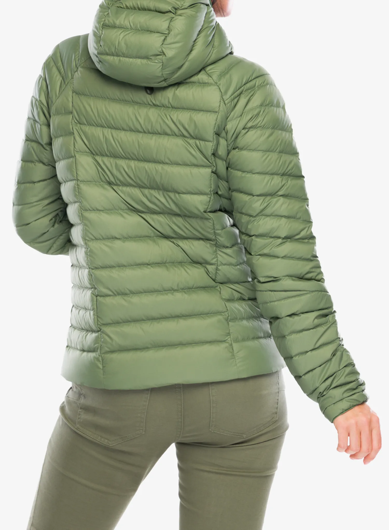 Ženska perjana jakna Patagonia Down Sweater Hoody - terrain green