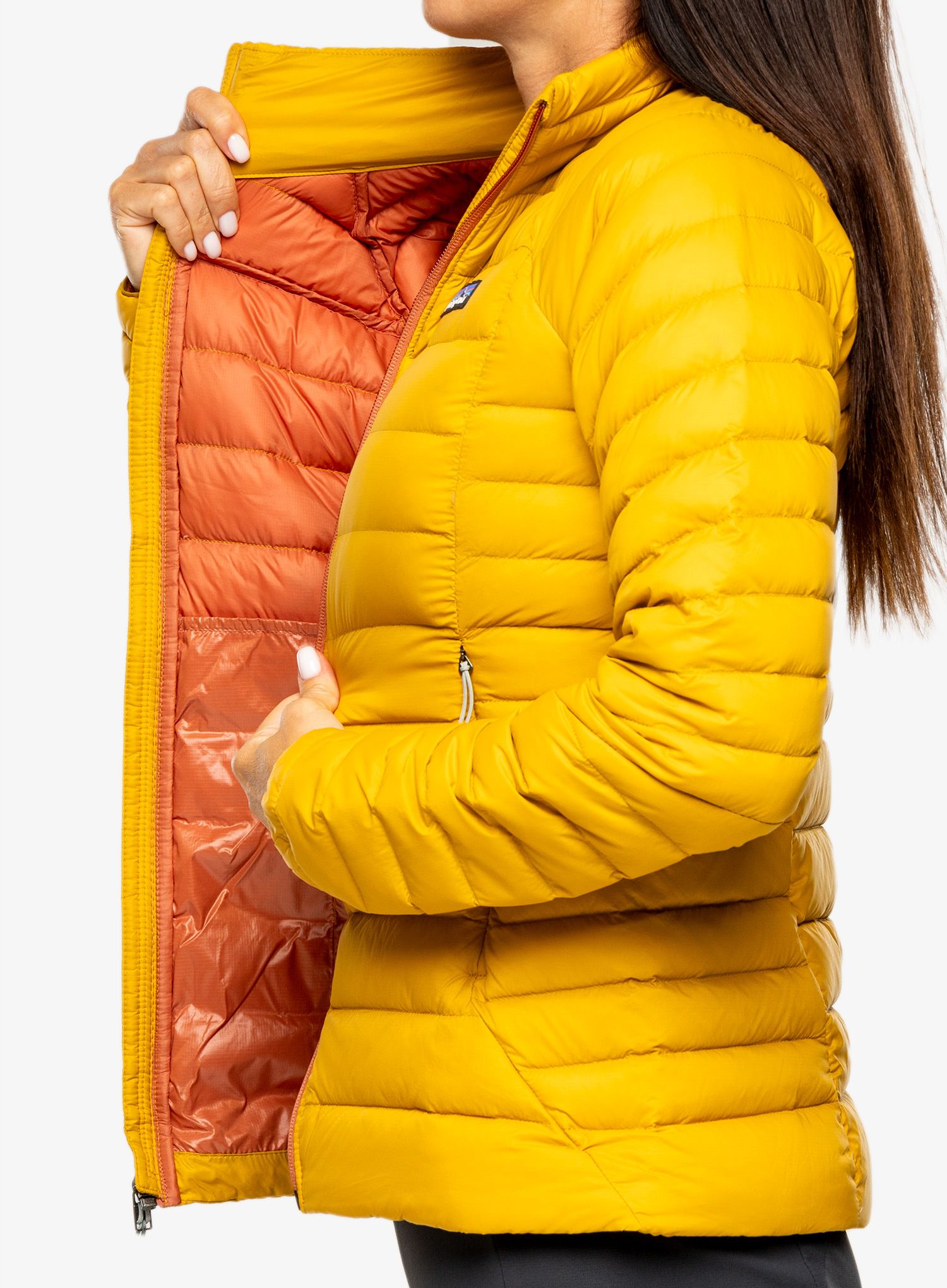 Ženska perjana jakna Patagonia Down Sweater - cosmic gold
