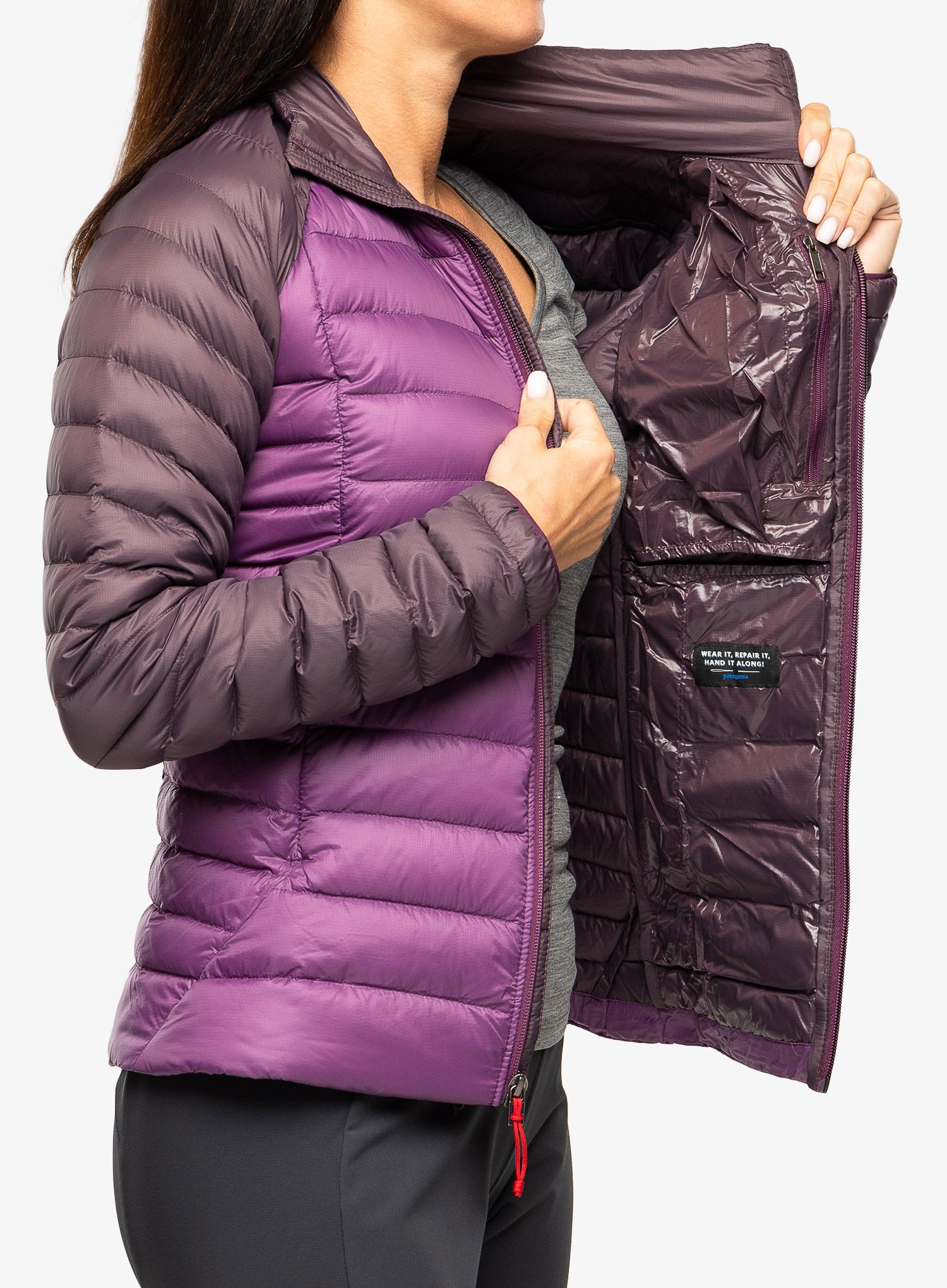 Ženska perjana jakna Patagonia Down Sweater - night plum