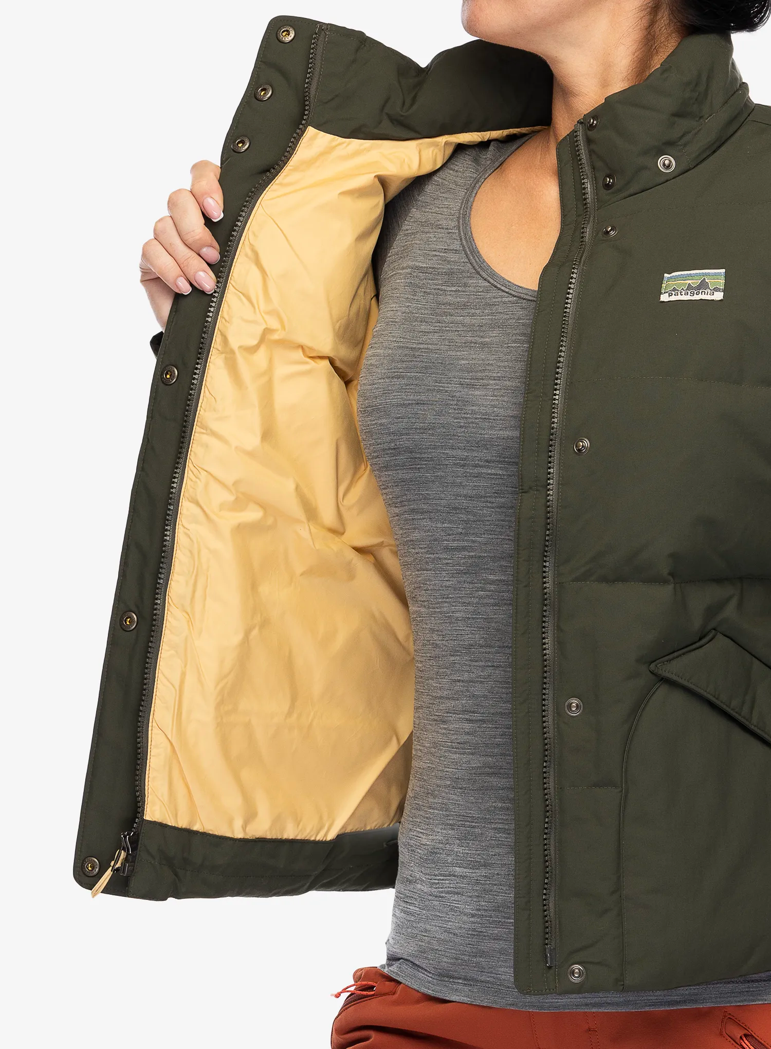 Ženska perjana jakna Patagonia Downdrift Jacket - pine needle green