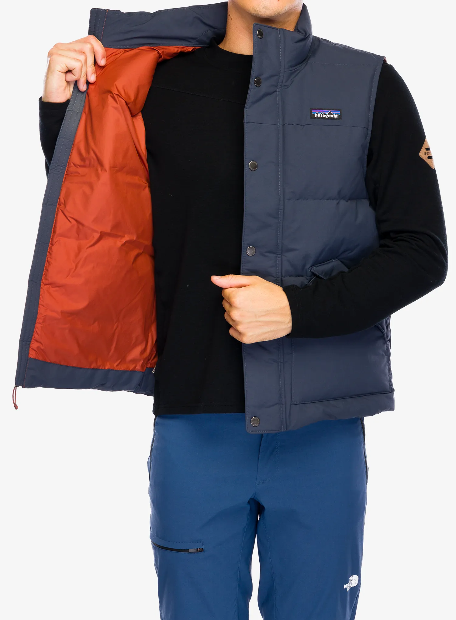 Perjani prsluk Patagonia Downdrift Vest - smolder blue