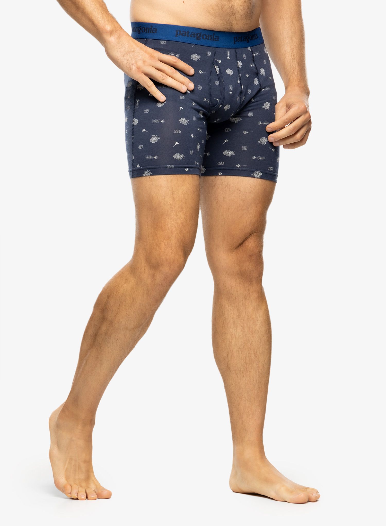 Termoaktivne bokserice Patagonia Essential Boxer Briefs 6'' - fire floral/new navy