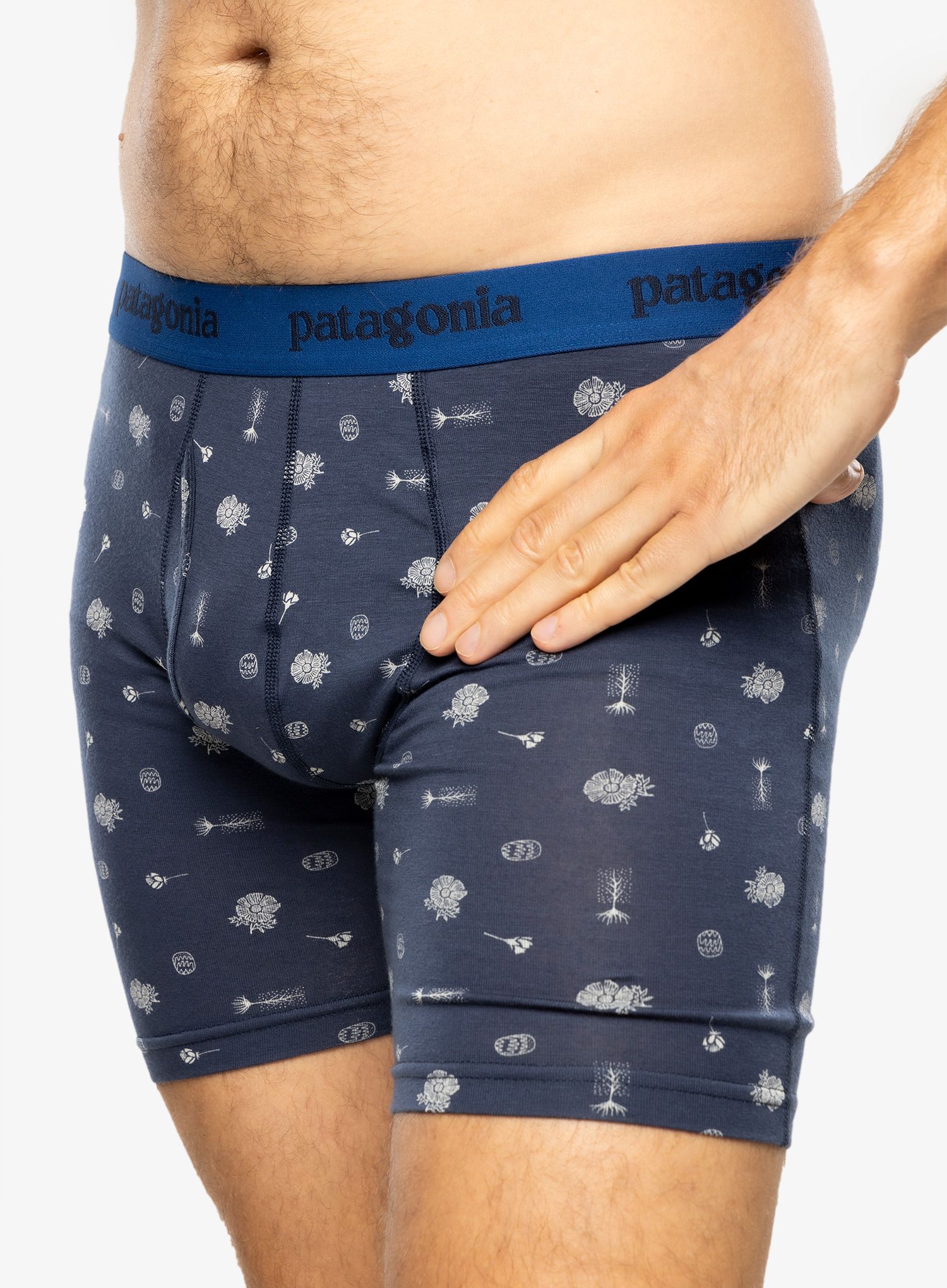 Termoaktivne bokserice Patagonia Essential Boxer Briefs 6'' - fire floral/new navy