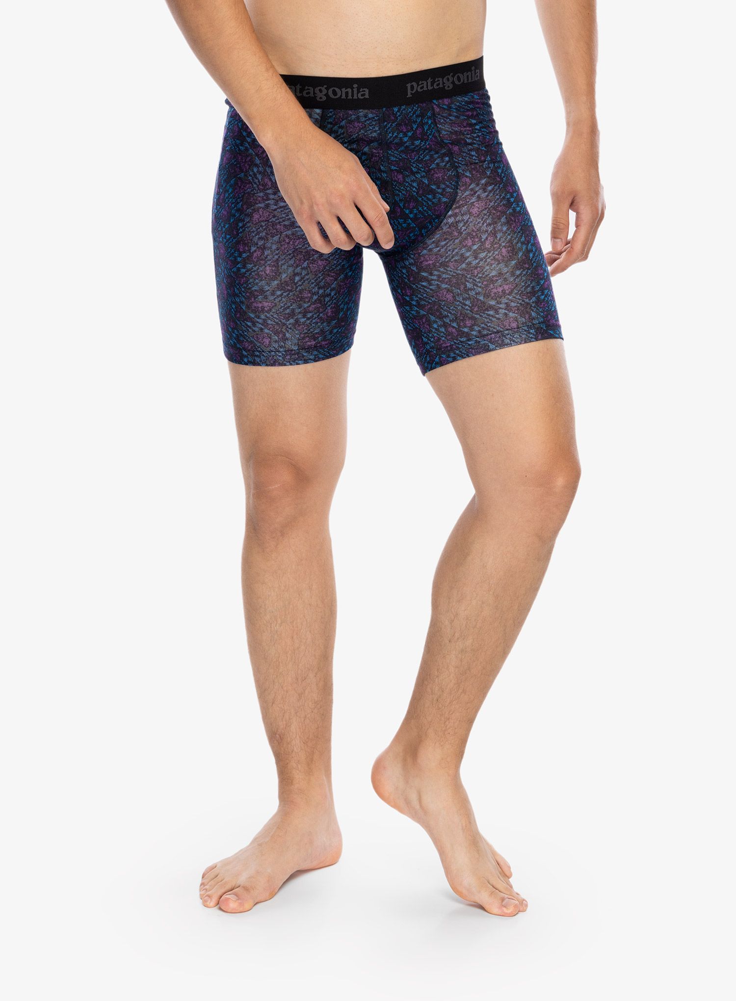 Termoaktivne bokserice Patagonia Essential Boxer Briefs 6 in - synched flight pitch blue
