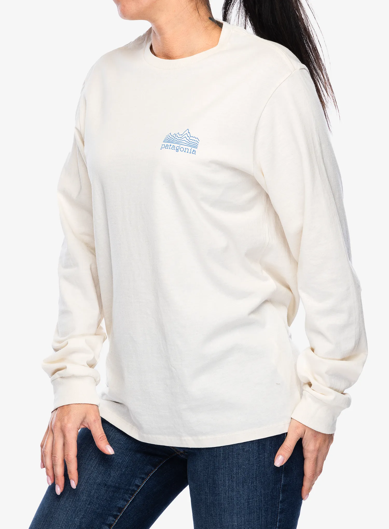 Majica dugih rukava Patagonia L/S Strataspire Responsibili-Tee - birch white
