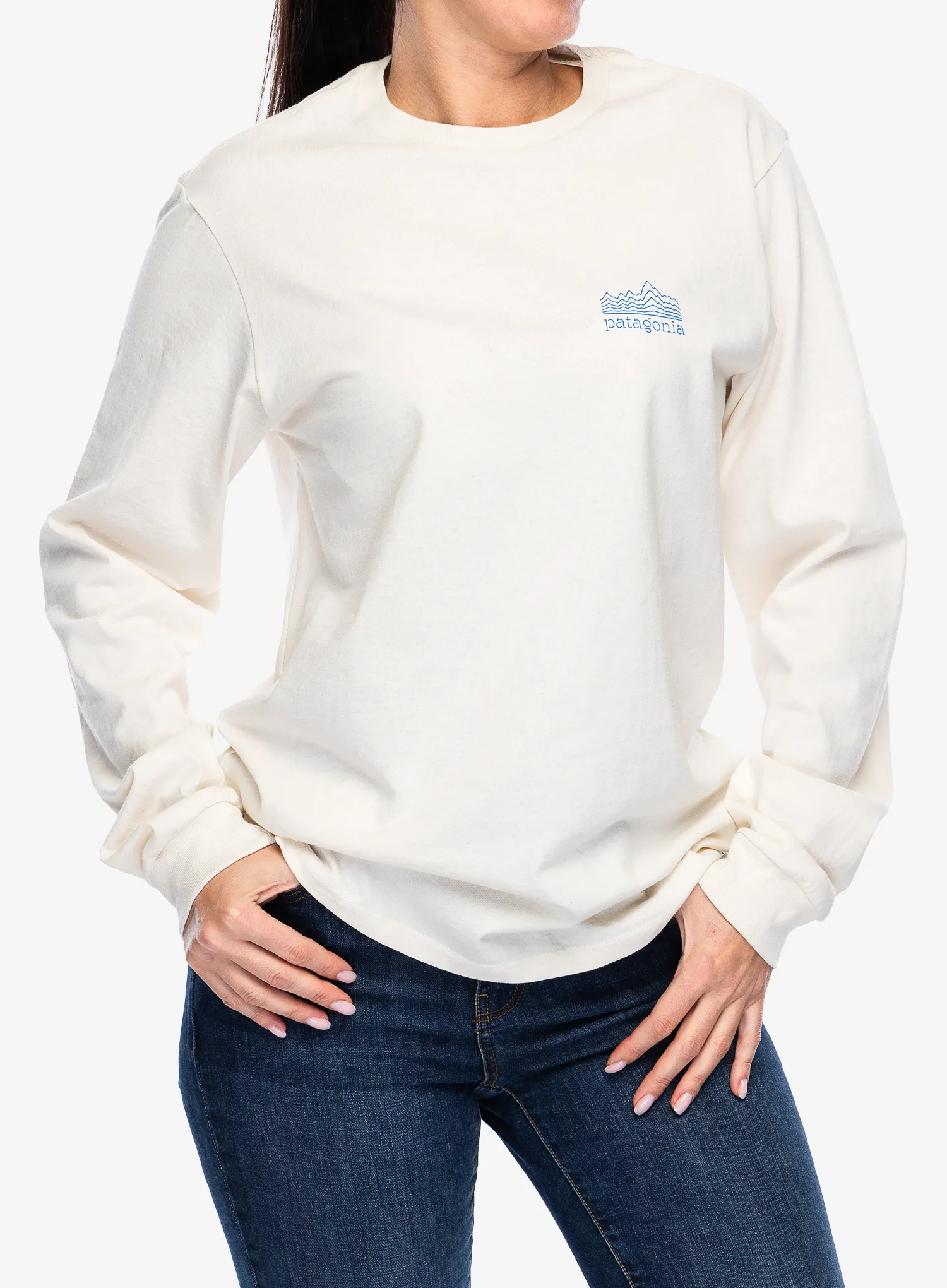 Majica dugih rukava Patagonia L/S Strataspire Responsibili-Tee - birch white
