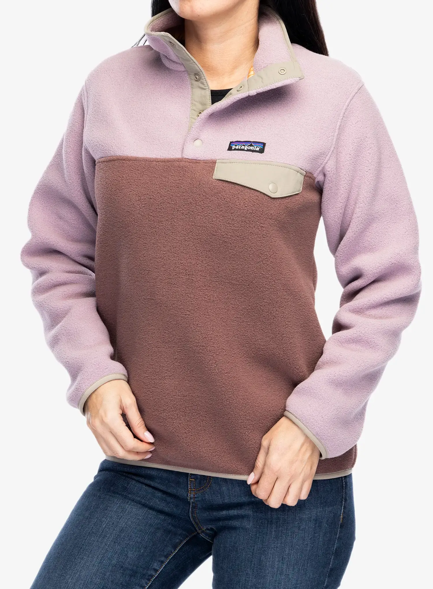 Ženska jakna od flisa Patagonia Lightweight Synch Snap-T Pullover - dulse mauve
