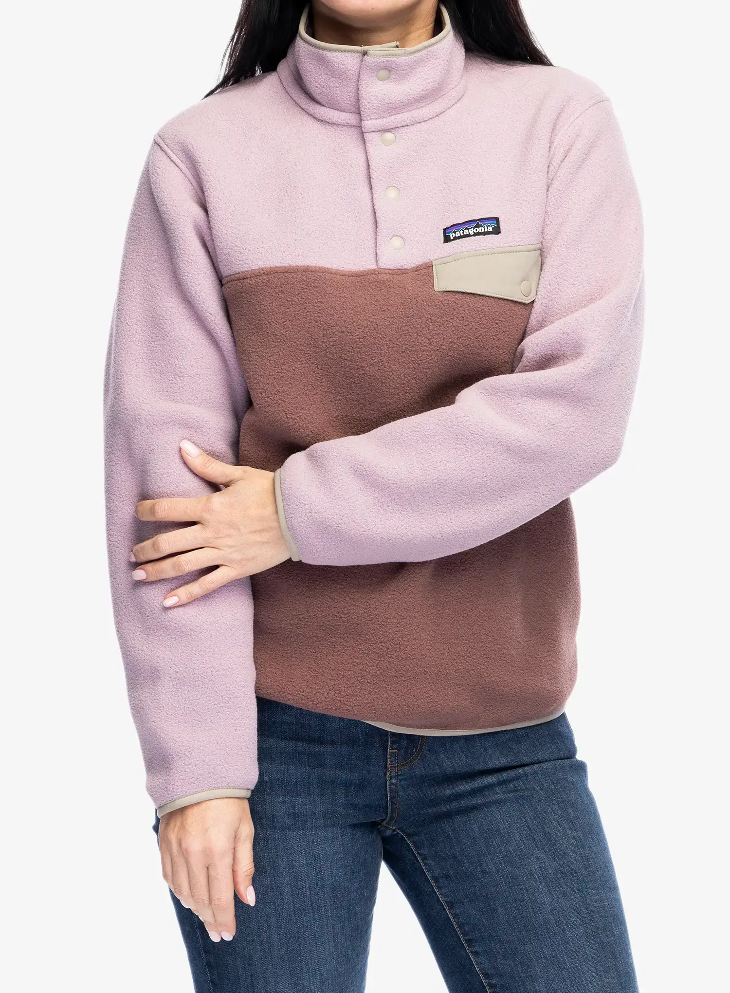 Ženska jakna od flisa Patagonia Lightweight Synch Snap-T Pullover - dulse mauve