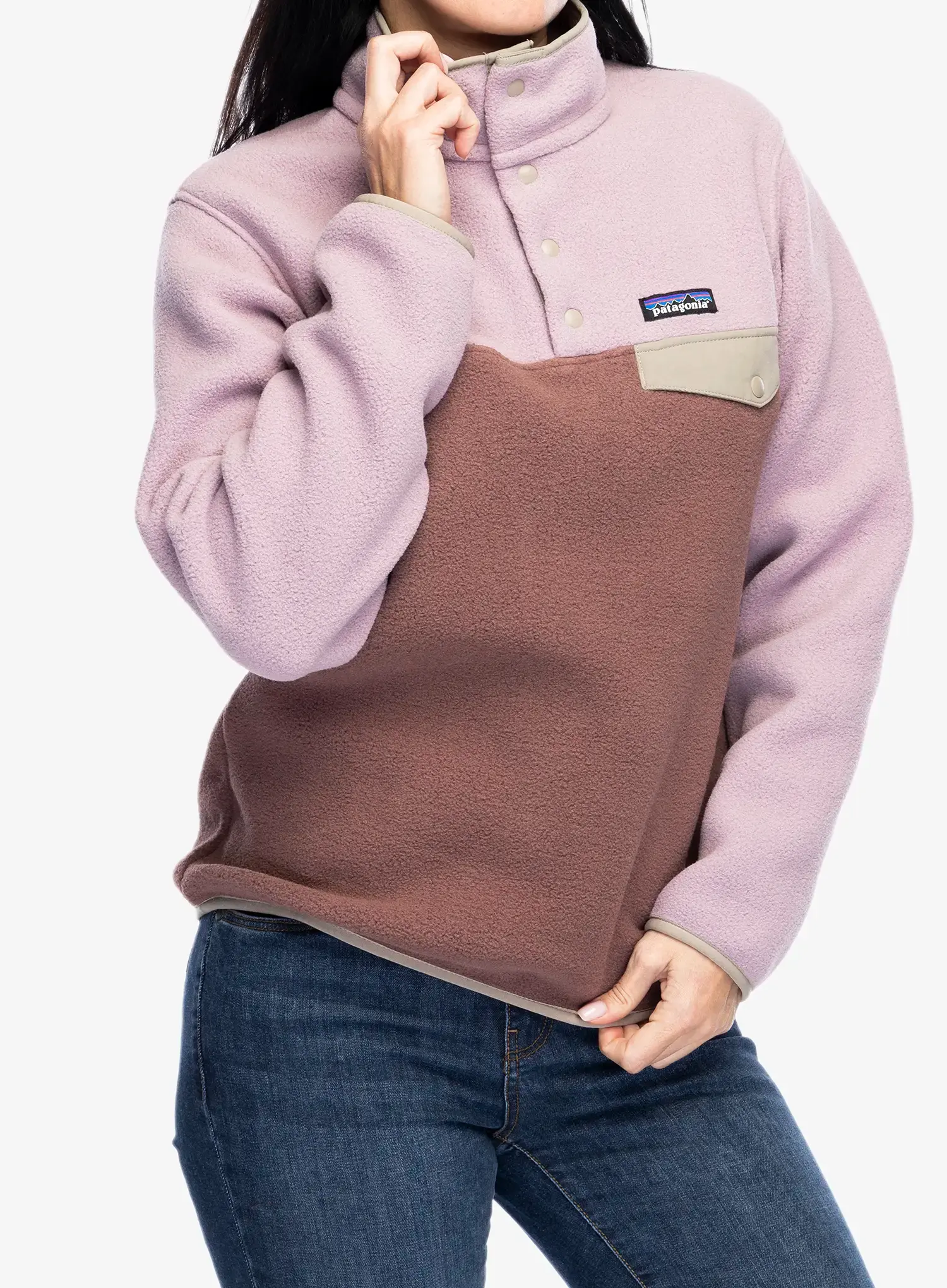 Ženska jakna od flisa Patagonia Lightweight Synch Snap-T Pullover - dulse mauve