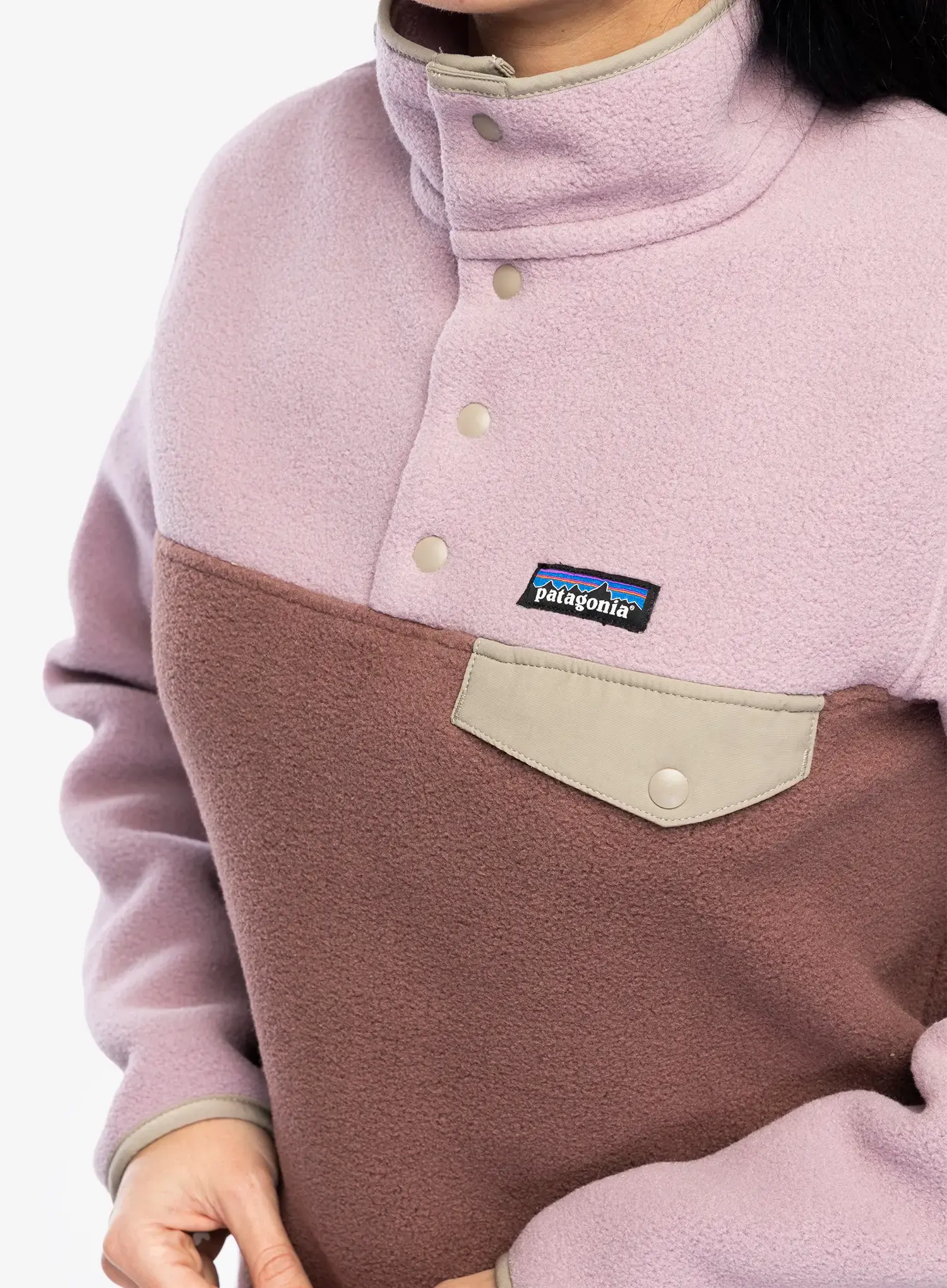 Ženska jakna od flisa Patagonia Lightweight Synch Snap-T Pullover - dulse mauve