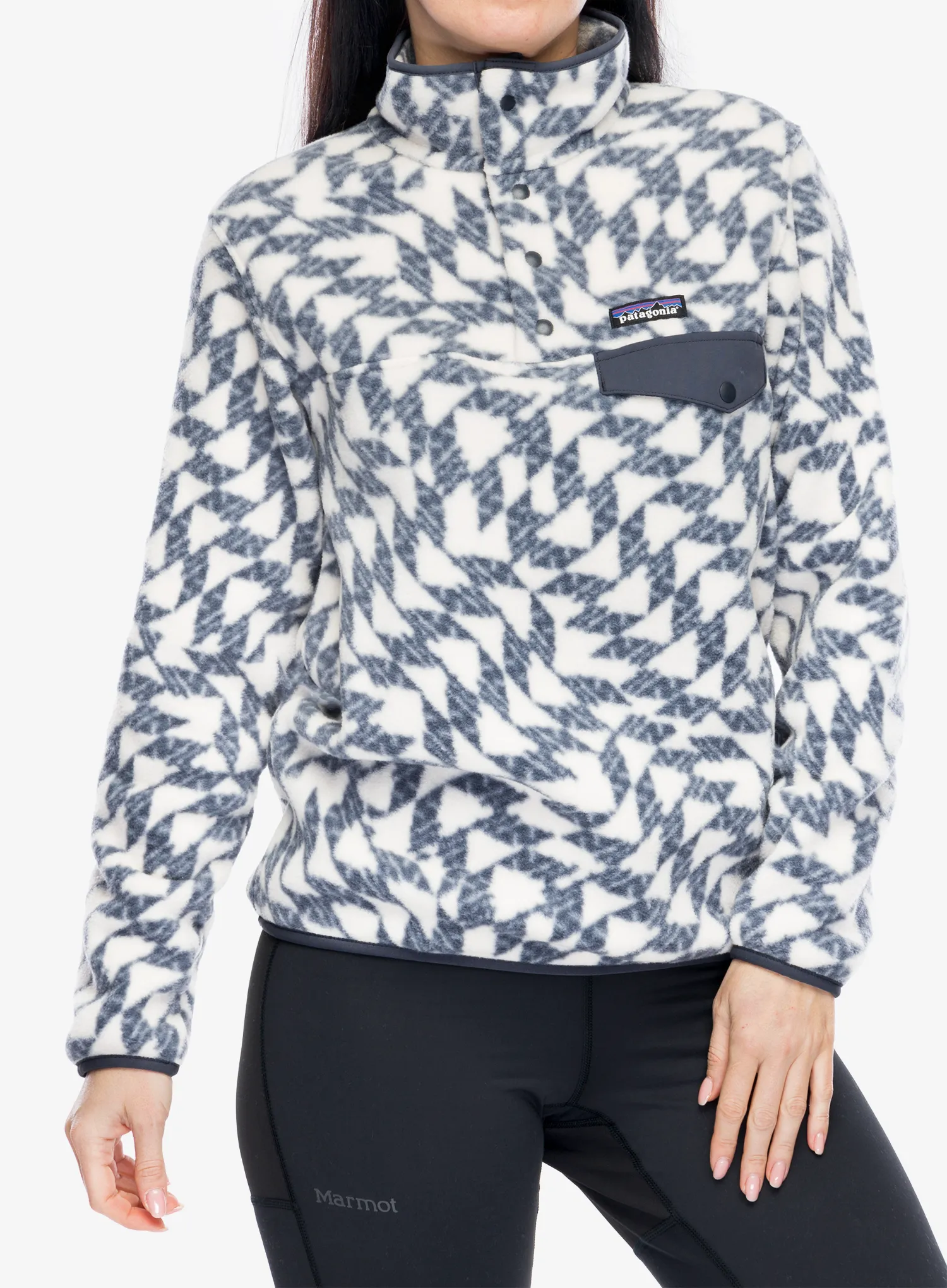 Ženska dukserica od flisa Patagonia Lightweight Synch Snap-T Pullover - synched flight small natural