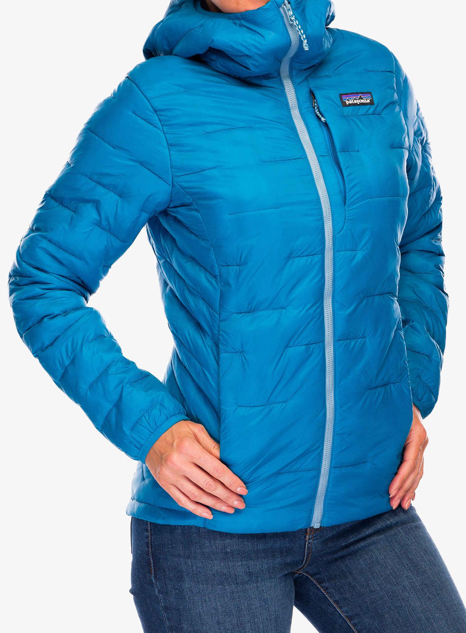 Ženska jakna Patagonia Macro Puff Hoody - steller blue