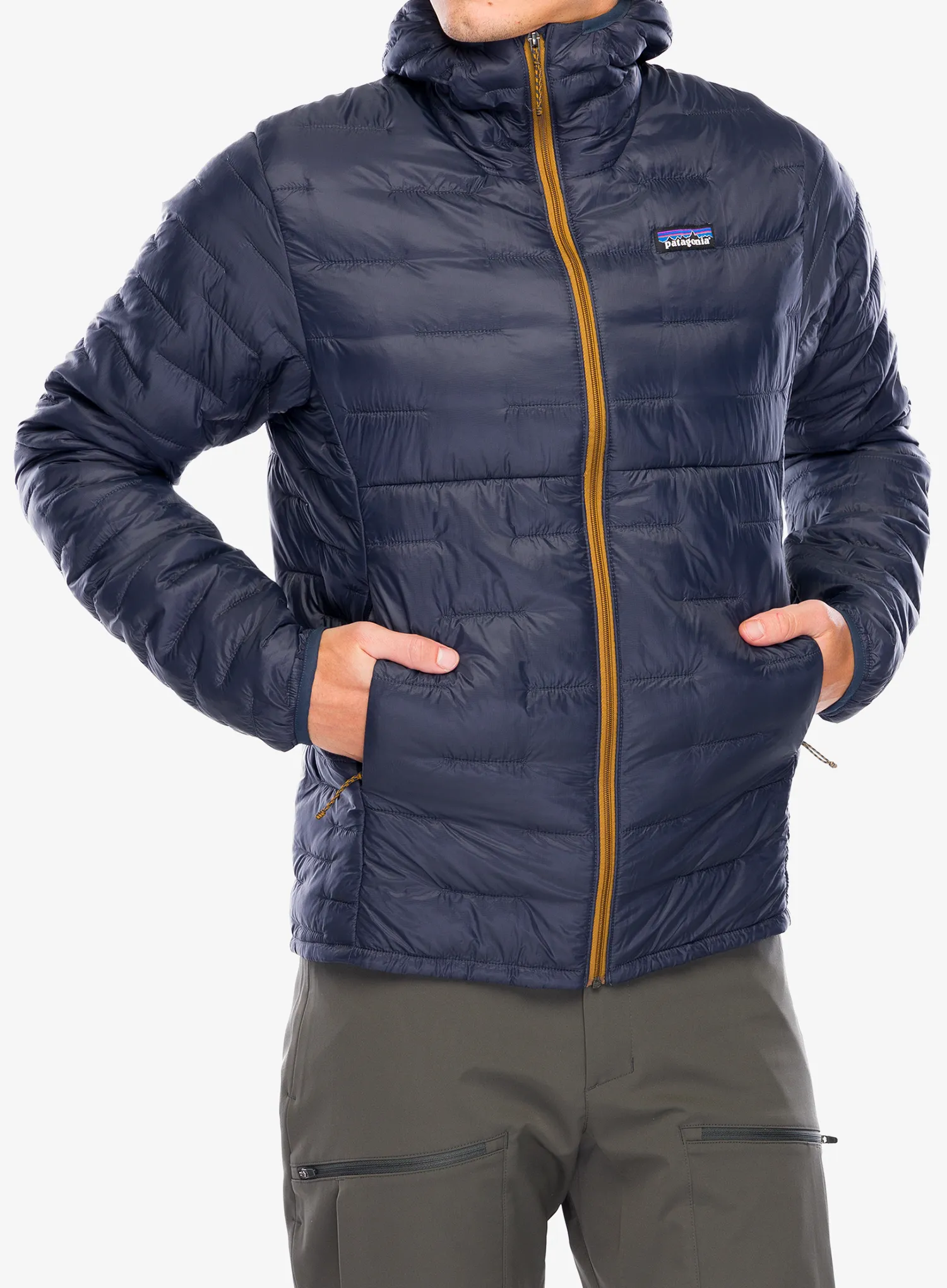 Jakna s postavom Patagonia Micro Puff Hoody - smolder blue/raptor brown blk