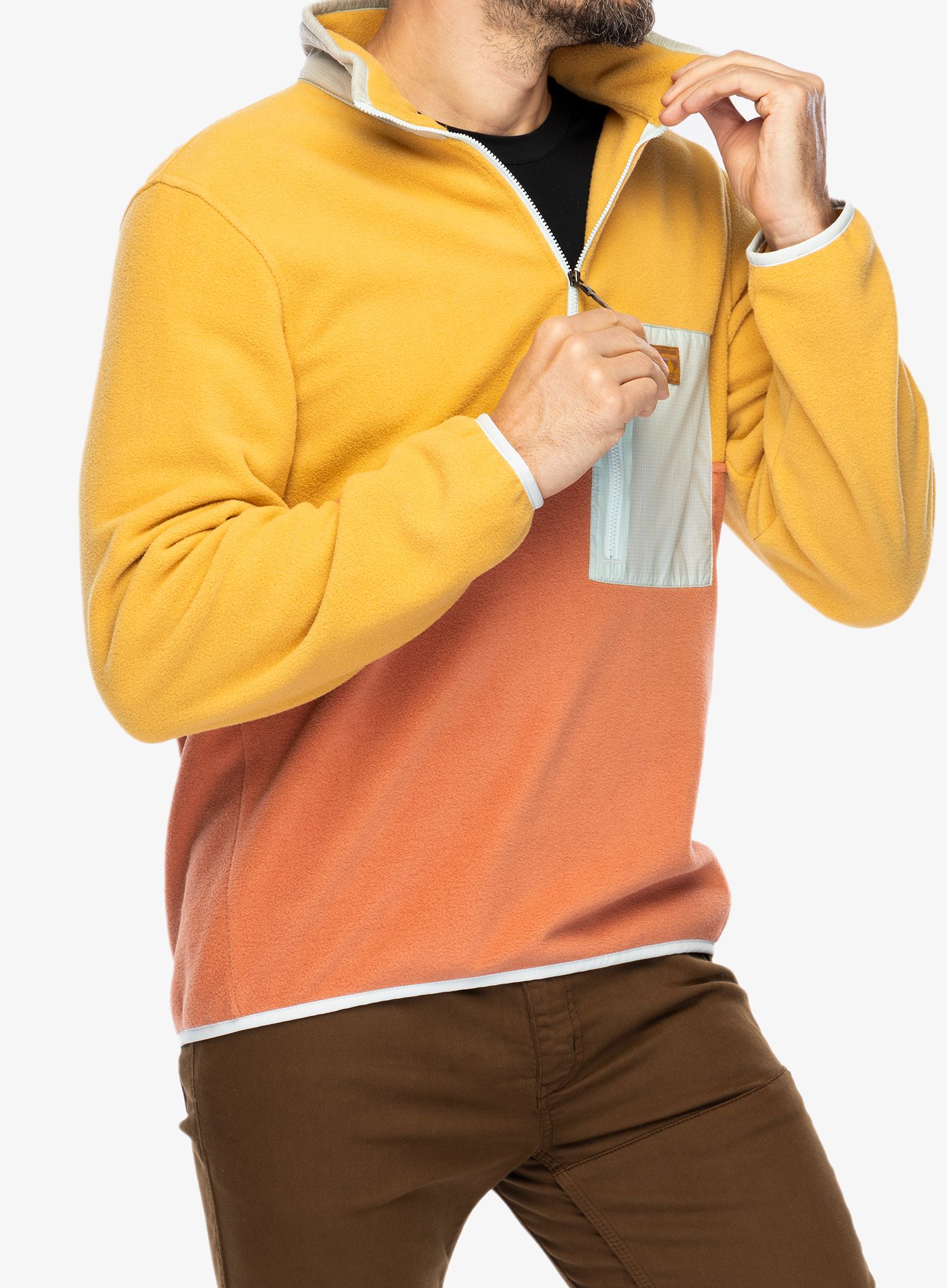 Dukserica s patentnim zatvaračem Patagonia Microdini 1/2 Zip - sienna clay