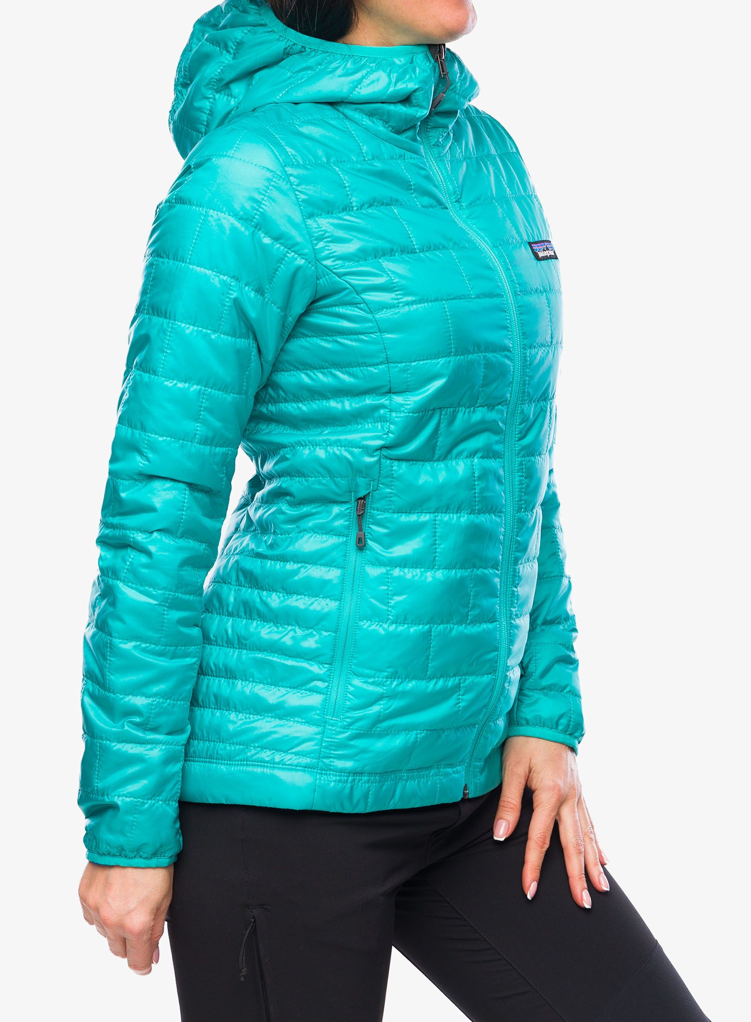 Jakna s postavom ženska Patagonia Nano Puff Hoody - subtidal blue